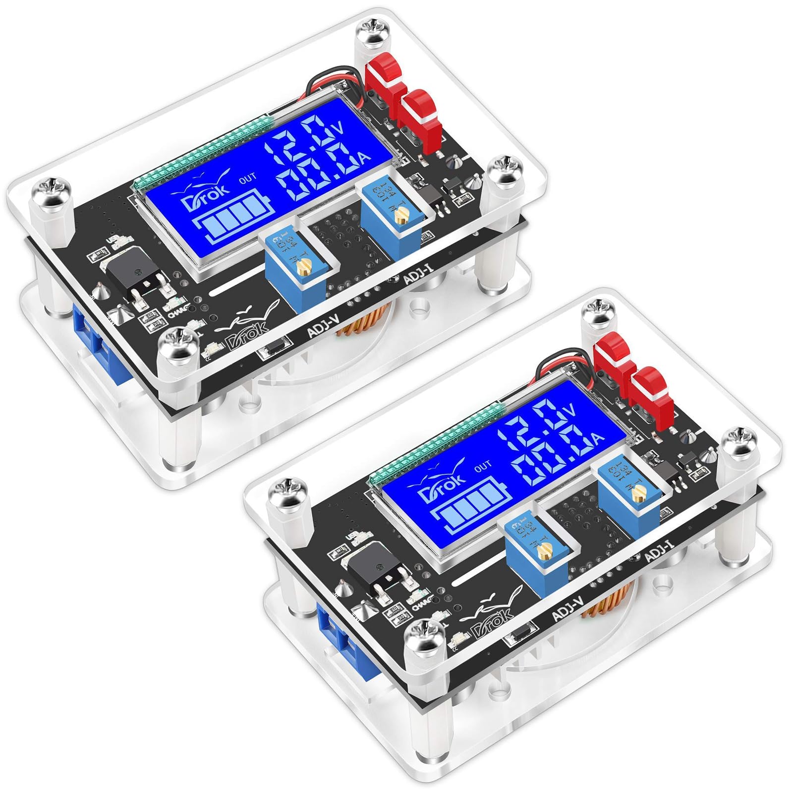 Drok Adjustable Voltage Regulator, Dc Buck Boost Converter 6 30V To 0.5 30V 4A 60W 5V 24V Voltage Converter, 12V Power Supply St