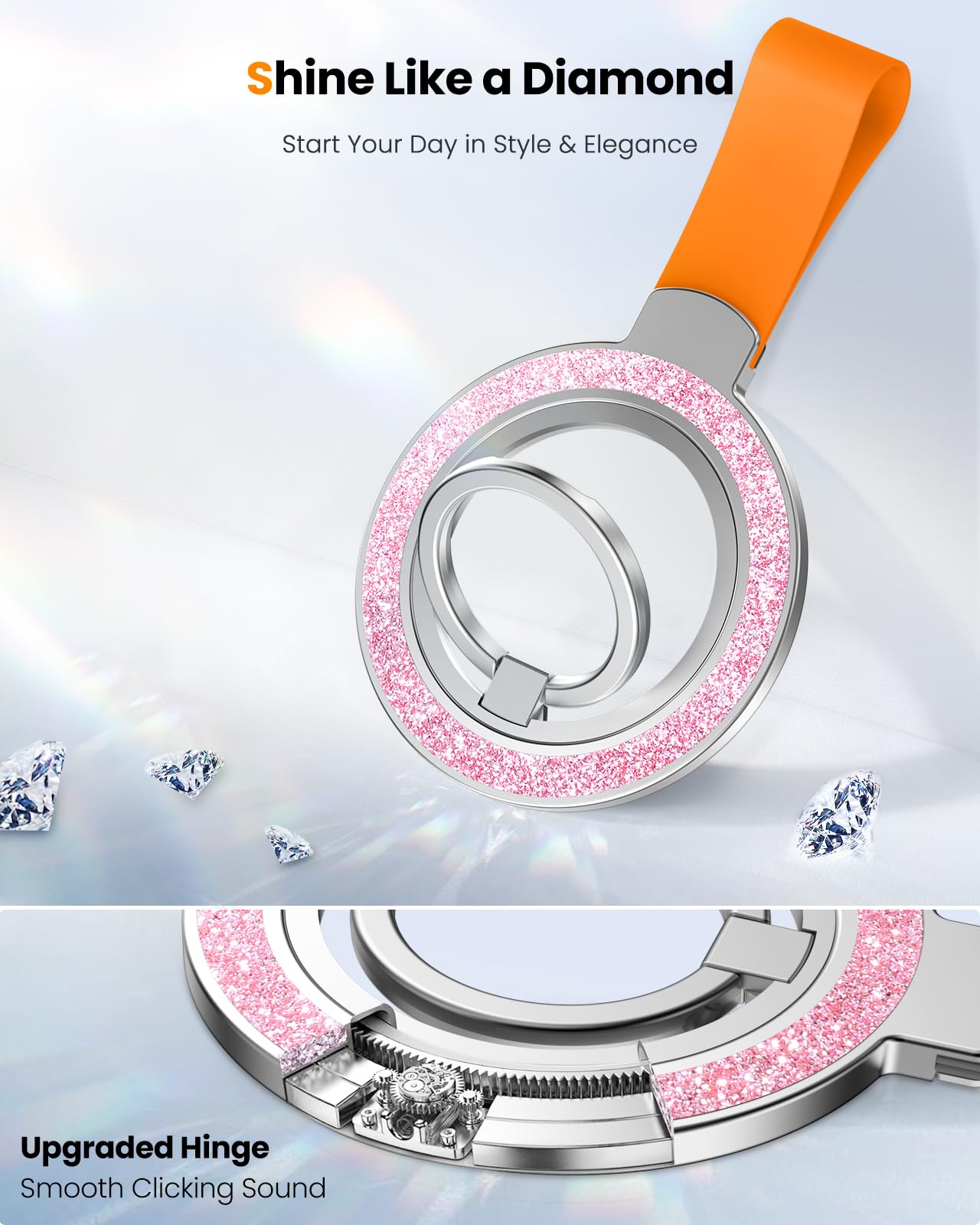 Toycamp Phone Grip Ring Holder Stand Compatible With Magsafe - Magnetic Phone Accessories Grip For Iphone 16 Pro Max/16 Pro/16/1