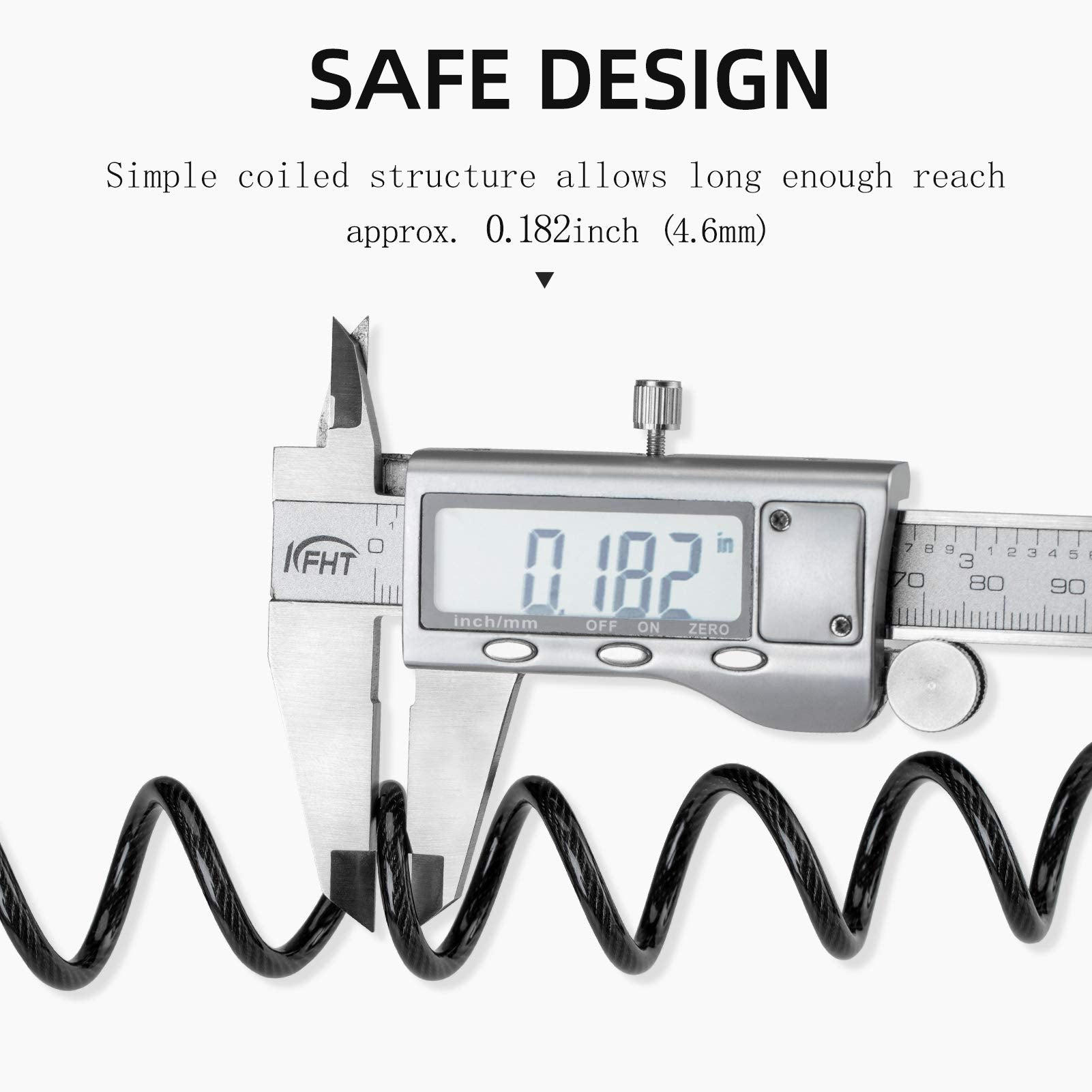 Rockbros Motorcycle Helmet Lock, Bike Helmet Lock, 4 Digit Little Cable Lock, Retractable Luggage Lock, Stroller Lock, Black, 2P