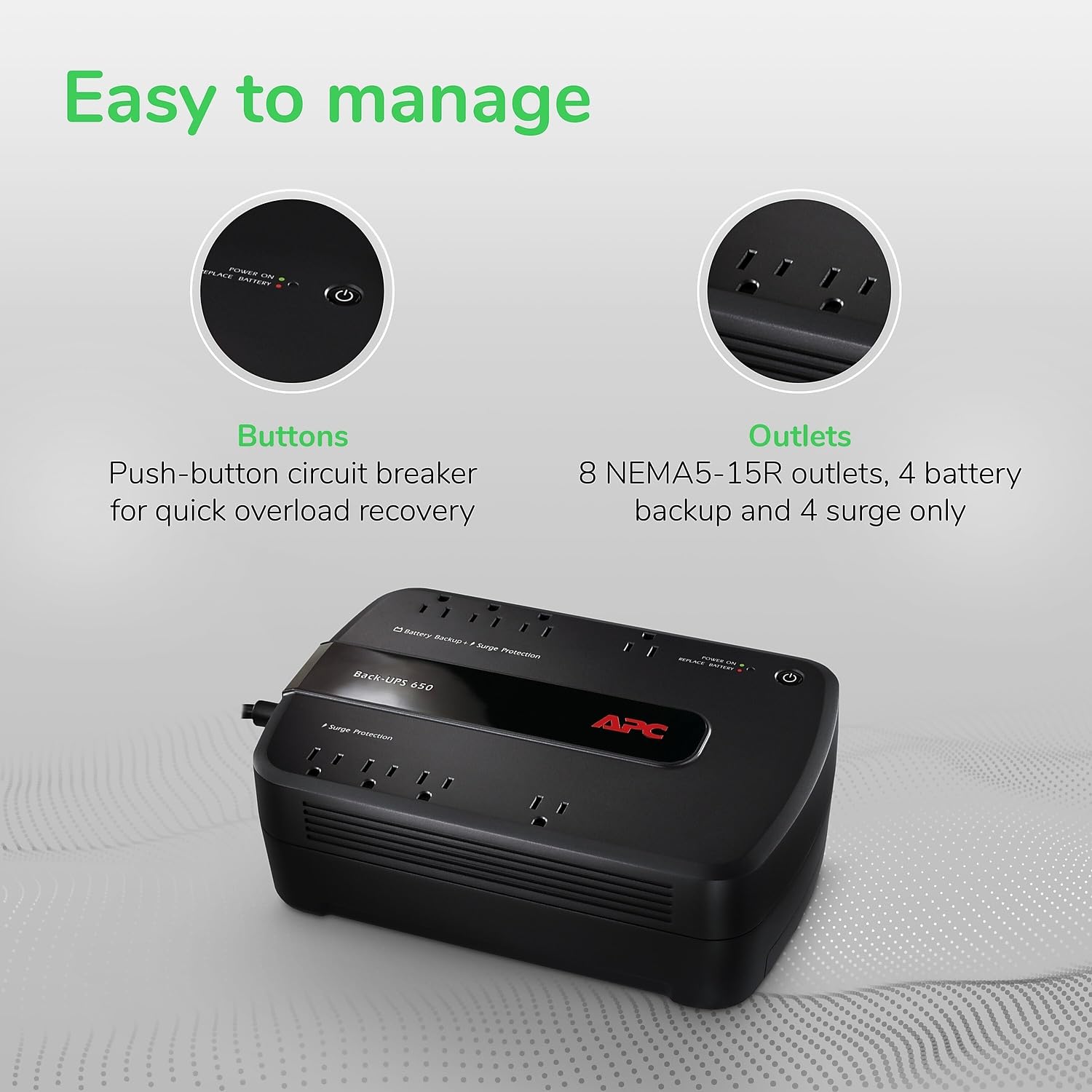 Apwbe650G1   Be650G1 Back Ups Es 650 Battery Backup System