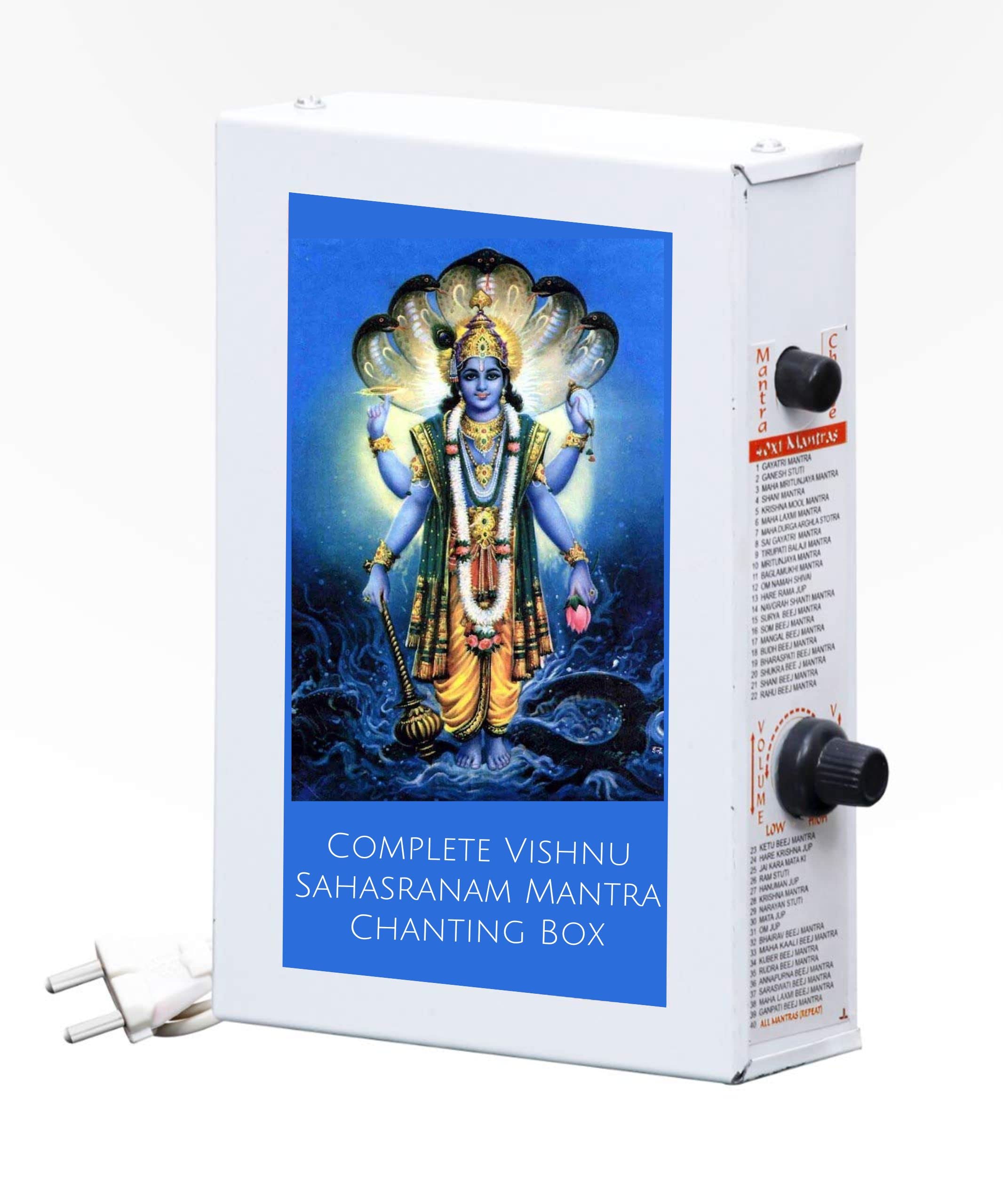Divine Mantra Box Complete Vishnu Sahasranam & Complete Suprabhatam Plus Many More Chantings Mantra Box For Puja And Meditation