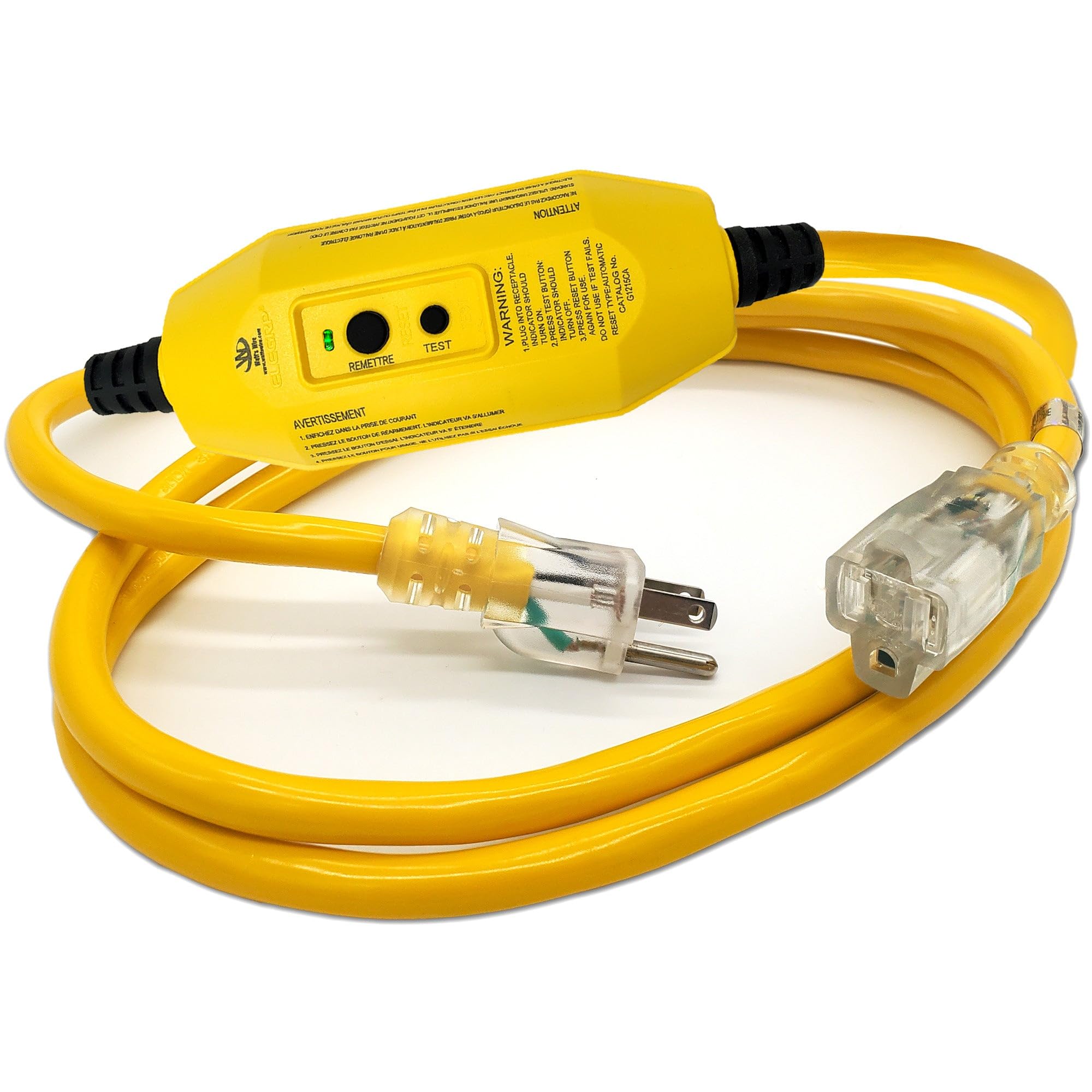 6 Ft   Gfci 12 Gauge Heavy Duty Extension Cord   Sjtw   Indoor/Outdoor Extension Cord By Watt'S Wire   6' 12 Gauge Grounded 15 A