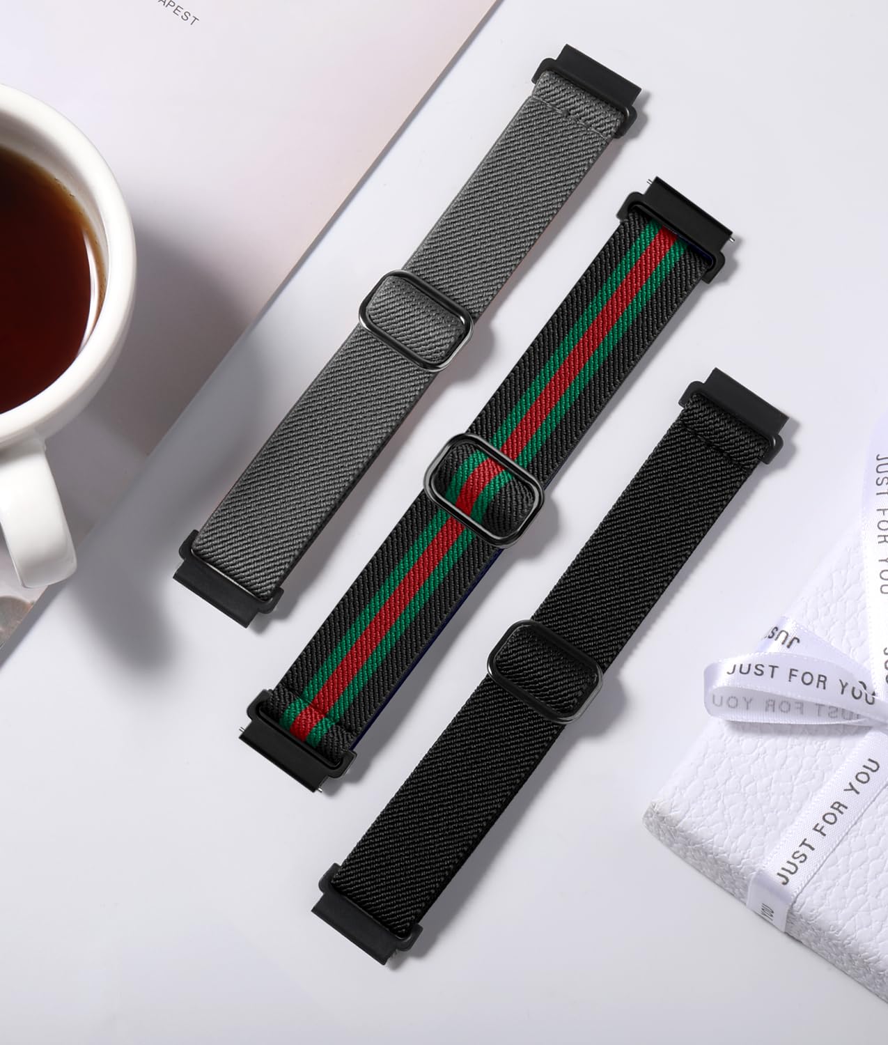 Lerobo Elastic Bands For Samsung Galaxy Watch 40Mm, 44Mm, 45Mm, 46Mm, 47Mm, 48Mm, 49Mm, 50Mm   Stretchy Nylon Material With Adju