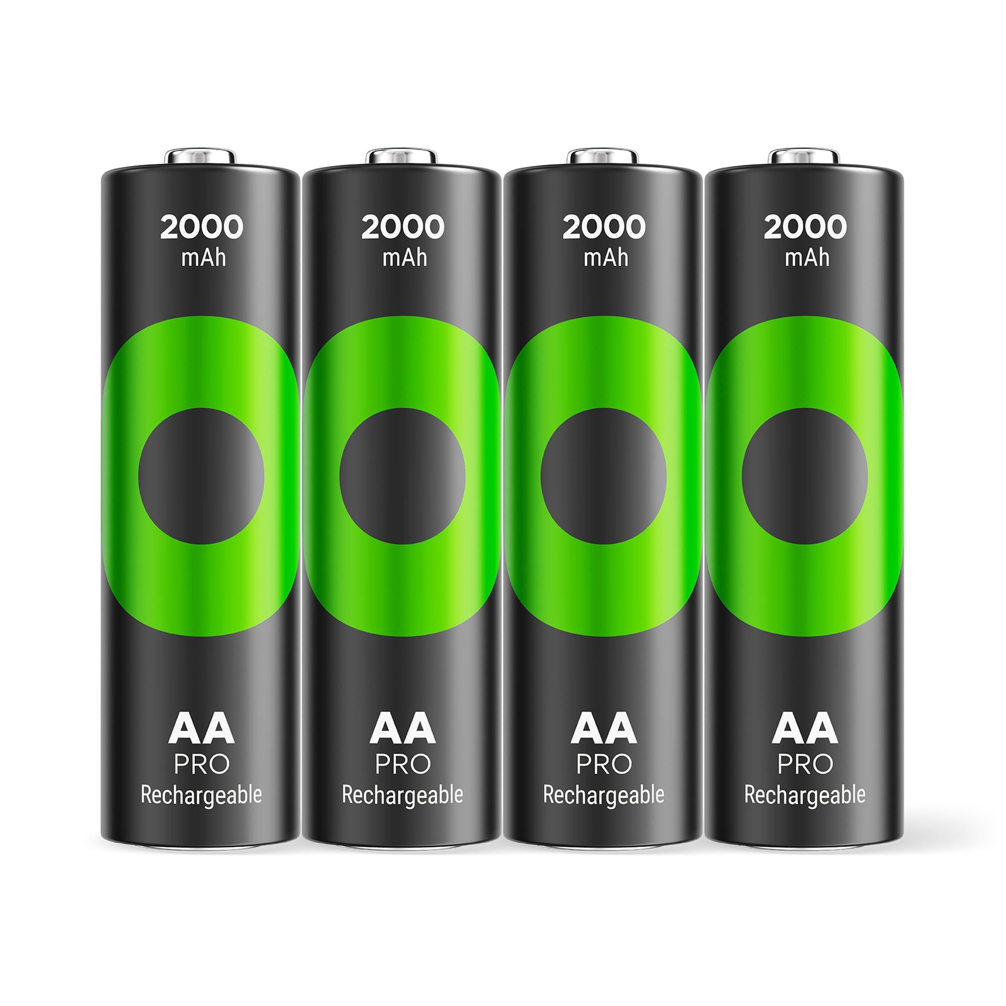 GP ReCyko PRO AA Battery 2000 mAh NiMH, 1.2 V, Pack of 4 Rechargeable Batteries AA, Designed for Optimal Performance in Power-In