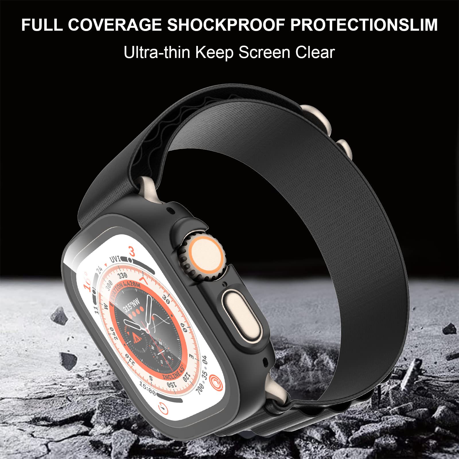 Hasdon [12 Pack] Case Compatible With Apple Watch Ultra 2/Ultra 49Mm With Tempered Glass Screen Protector, Full Coverage Bumper