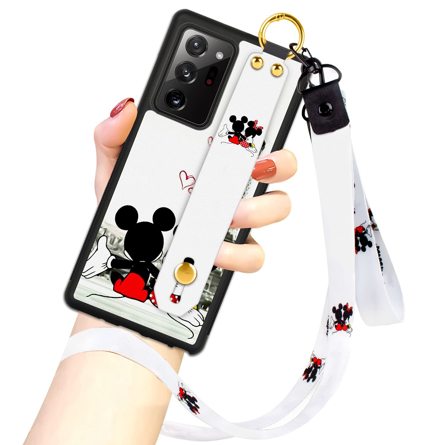 Cuwana Cartoon Case For Samsung Galaxy Note 20 Ultra 5G Case 6.9 Inch Cute Mickey Mouse Cartoon Character Design With Lanyard Wr