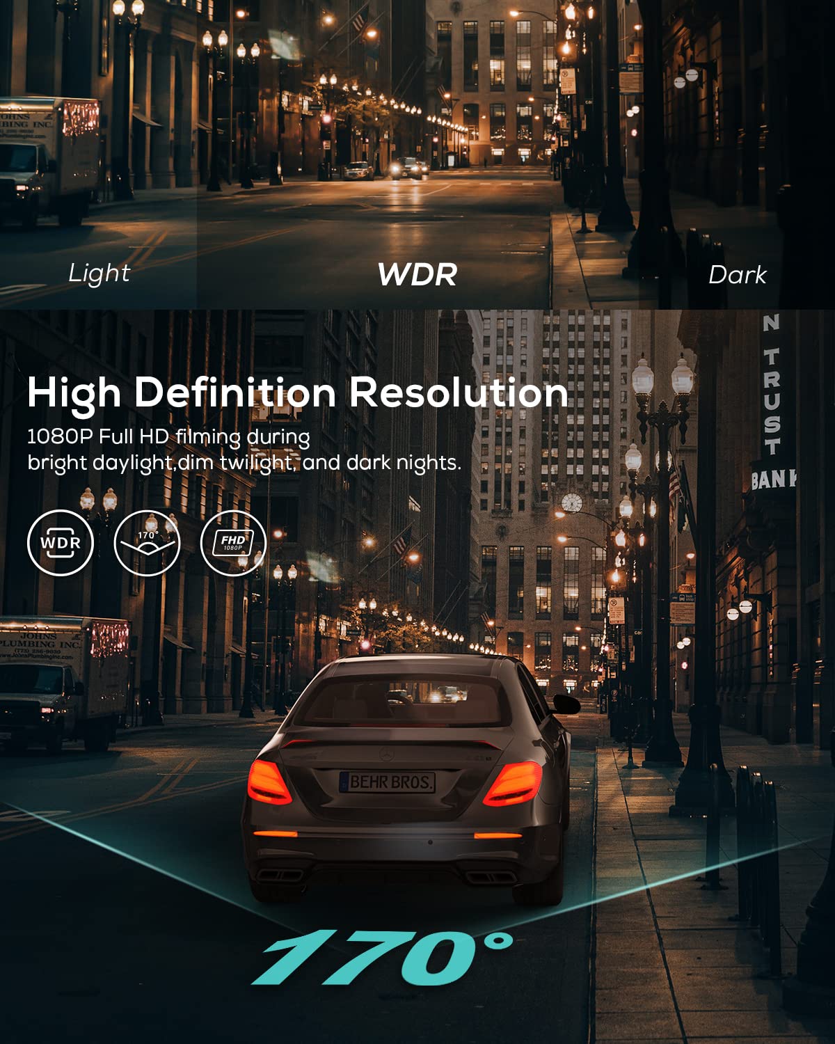 Izeeker Dash Cam For Cars, 1080P Full Hd Dash Camera, Dashcam With Night Vision, Car Camera With 3 Inch Lcd Display, Parking Mod