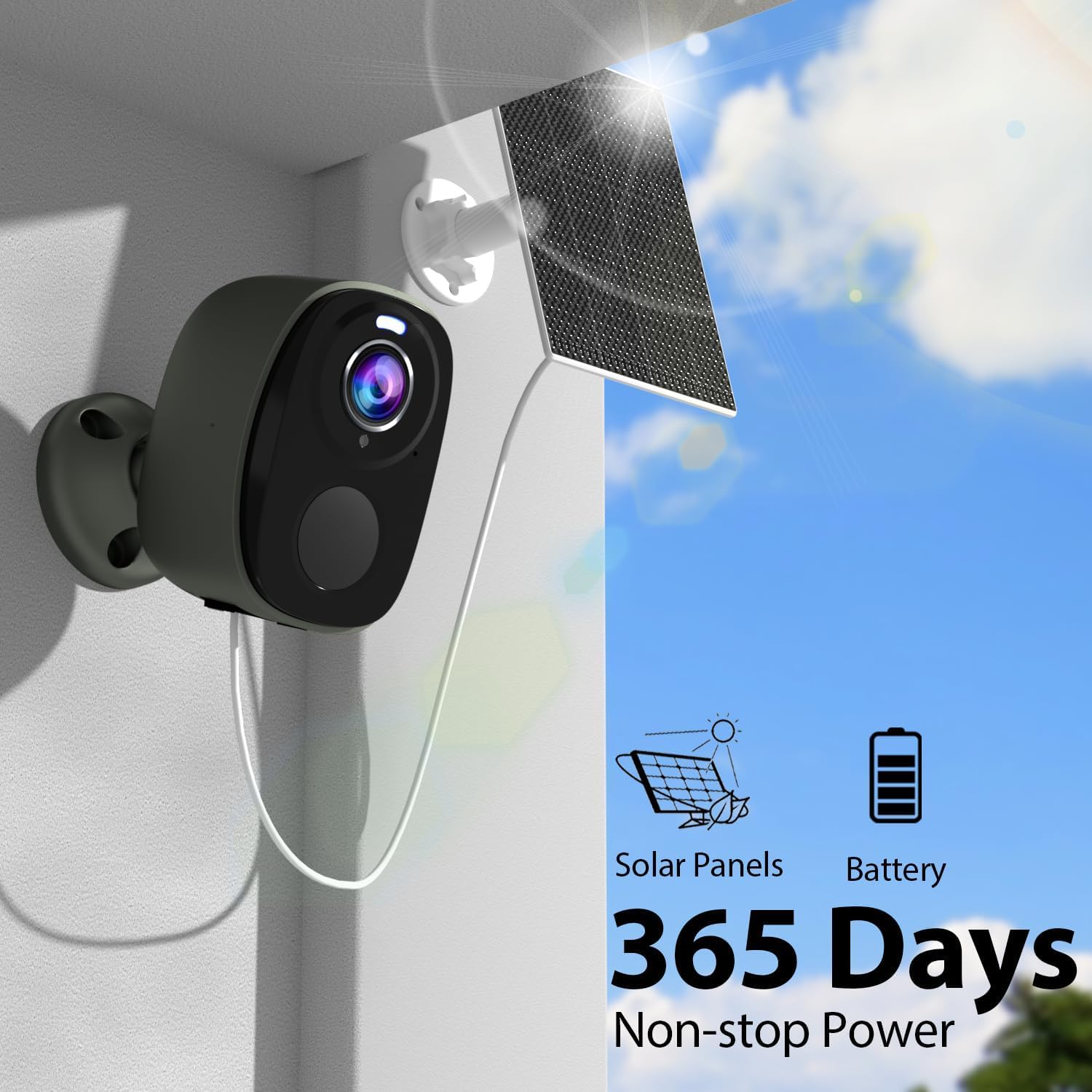Rraycom Security Cameras Wireless Outdoor: 4Pc Cameras For Home Security With Solar Panel Battery Powered Wifi Solar Cameras With Color Night Vision, Ai Motion Detection, Waterproof, Works Alexa