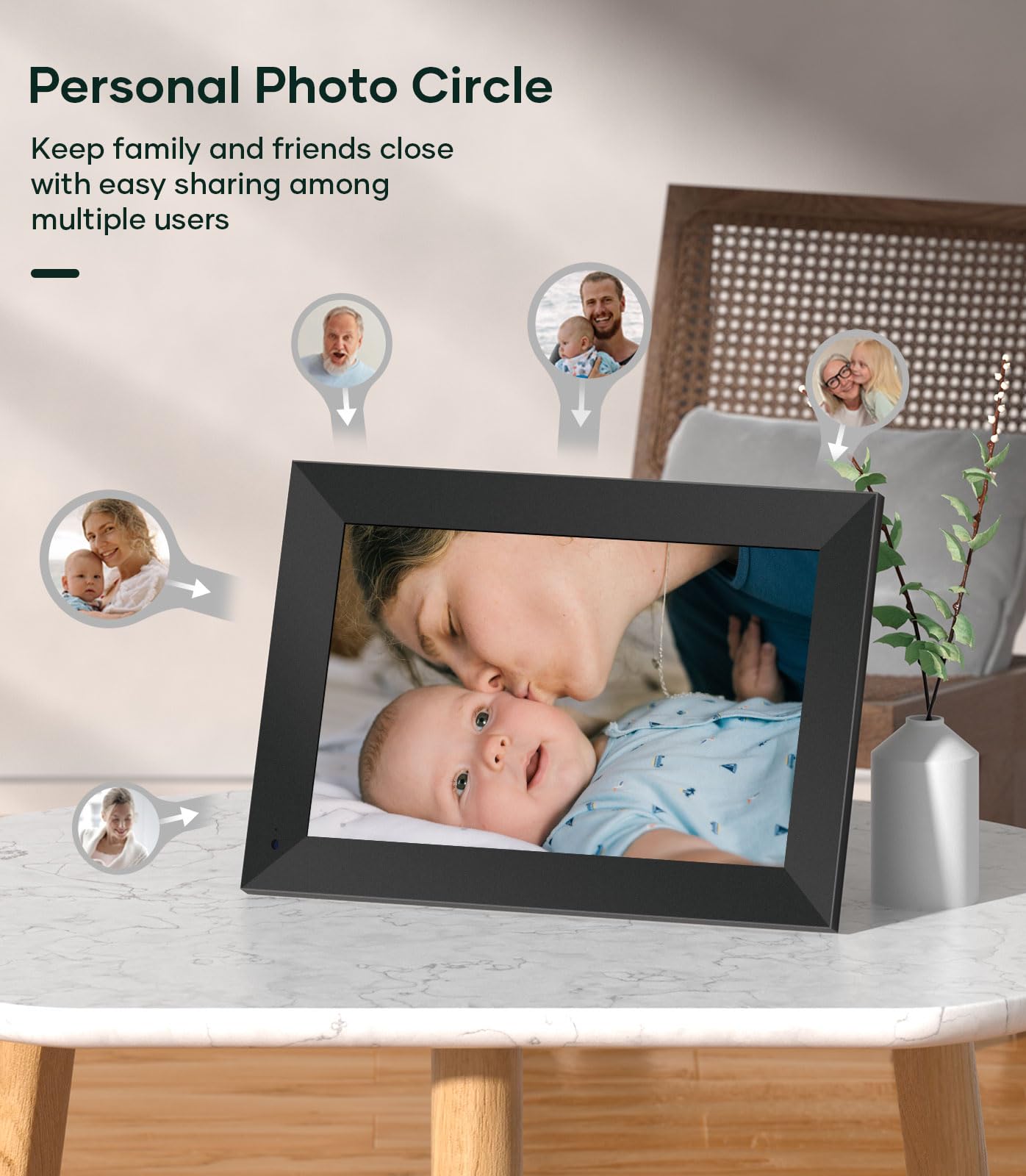 Cozyla Digital Photo Frame Wifi Smart Digital Picture Frame Free Unlimited Storage Share Photo With Family And Friend Via App Em