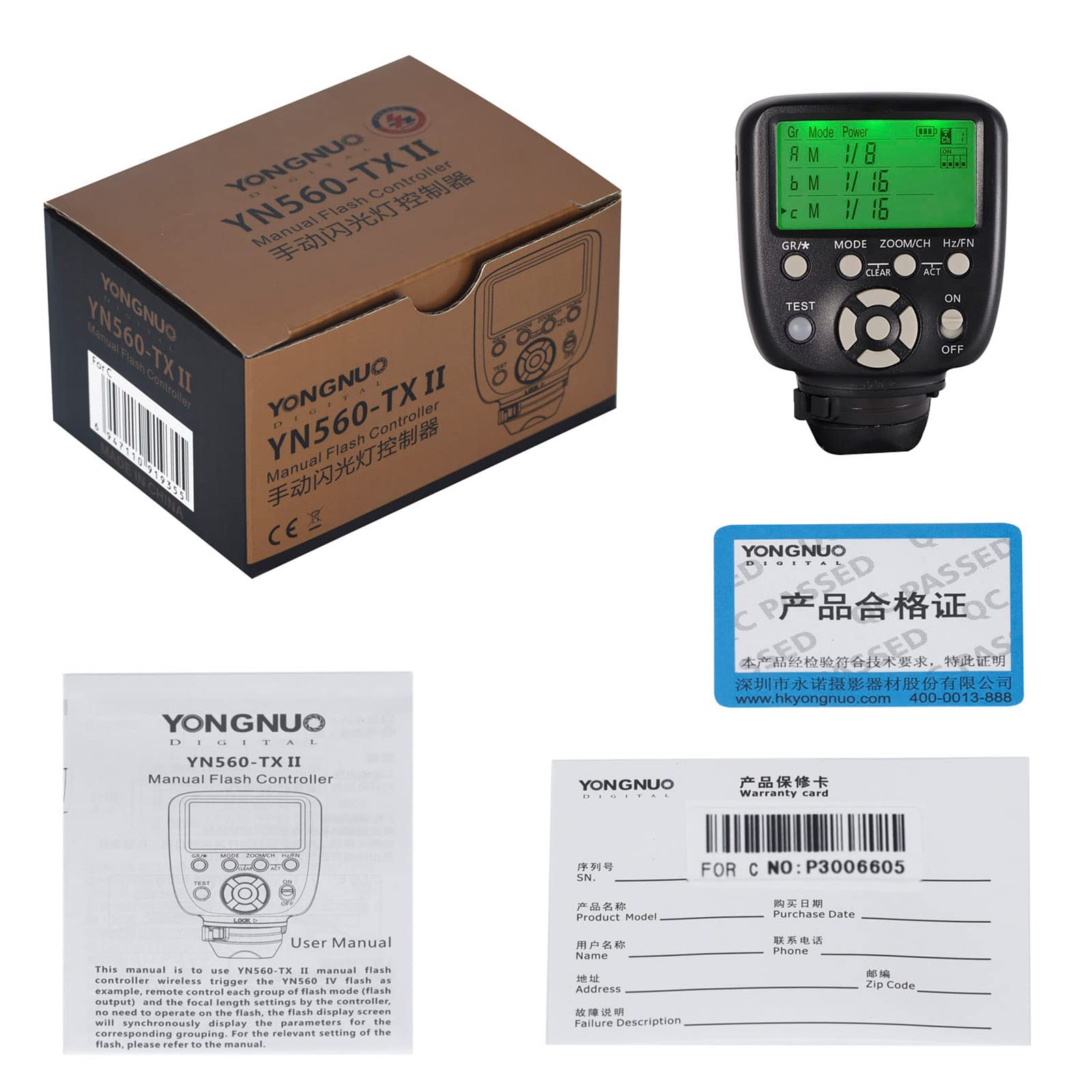 Yongnuo Upgraded Yn560 Tx Ii Lcd Flash Trigger Remote Controller, For Canon And Yn560Iv/Iii Yn660 With Wake Up Function For Cano