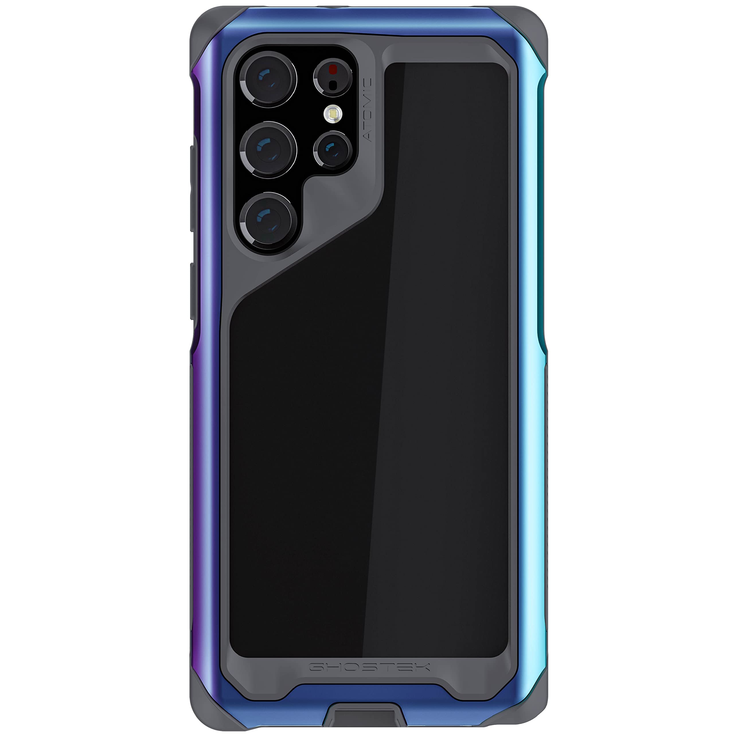 Ghostek Atomic Slim S22 Ultra Phone Case With Clear Back, Iridescent Aluminum Bumper And S Pen Stylus Cutout Shockproof Phone Co