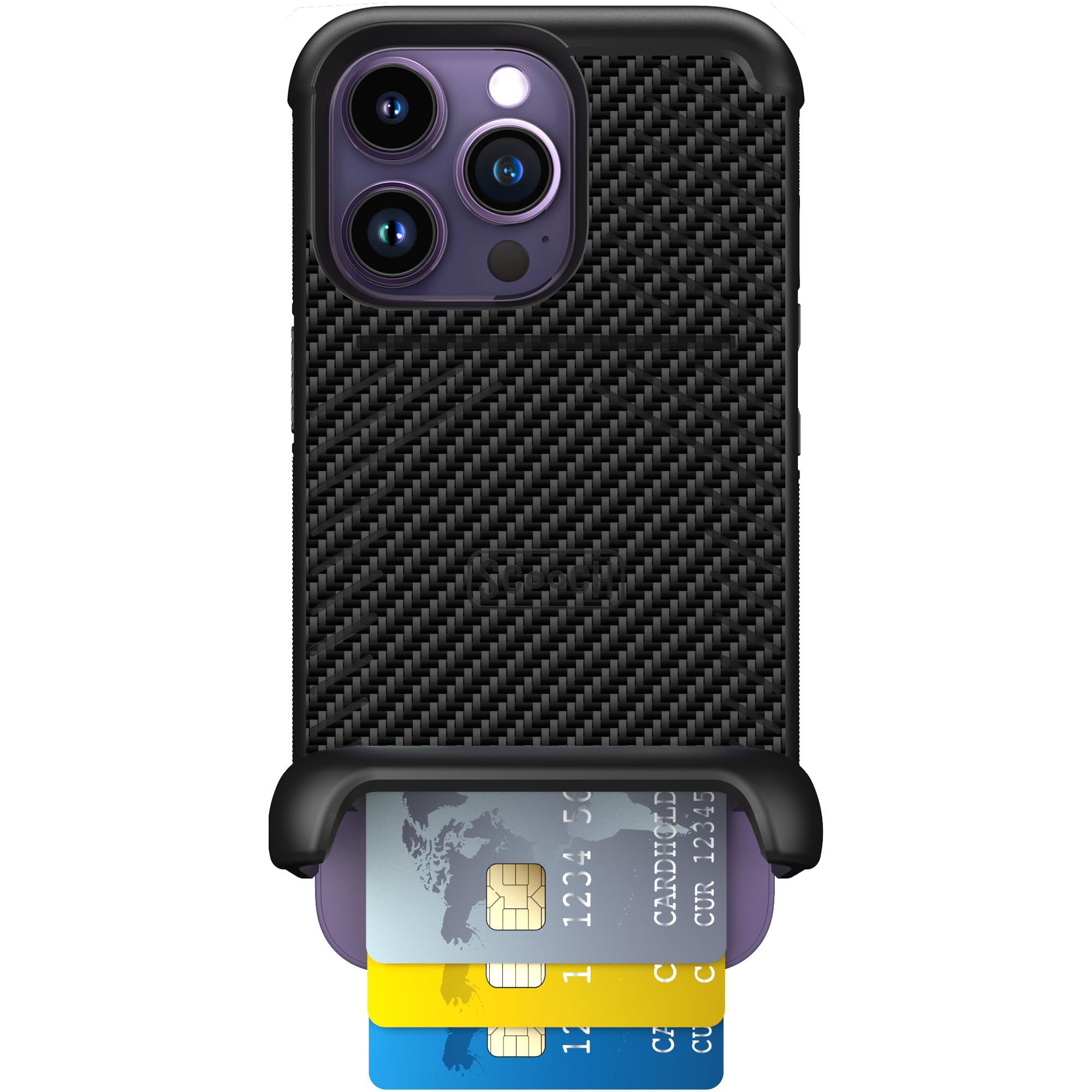 Scooch for iPhone 14 Pro Case with Card Holder, Wingmate Wallet Case with Hidden Card Slot and RFID Protection for up to 4 Cards