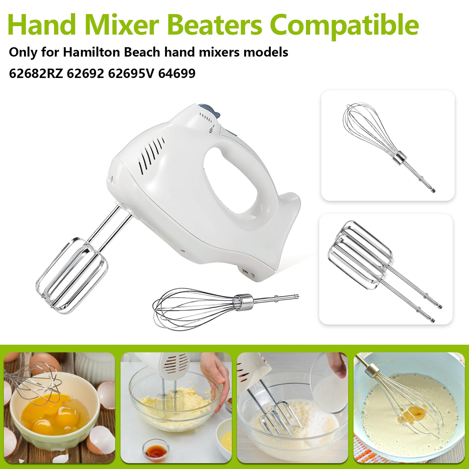 Hand Mixer Beaters Blender Replacement With Hand Mixers Whisk For Hamilton Beach Hand Mixers 62682Rz 62692 62695V 64699 Hand Mix