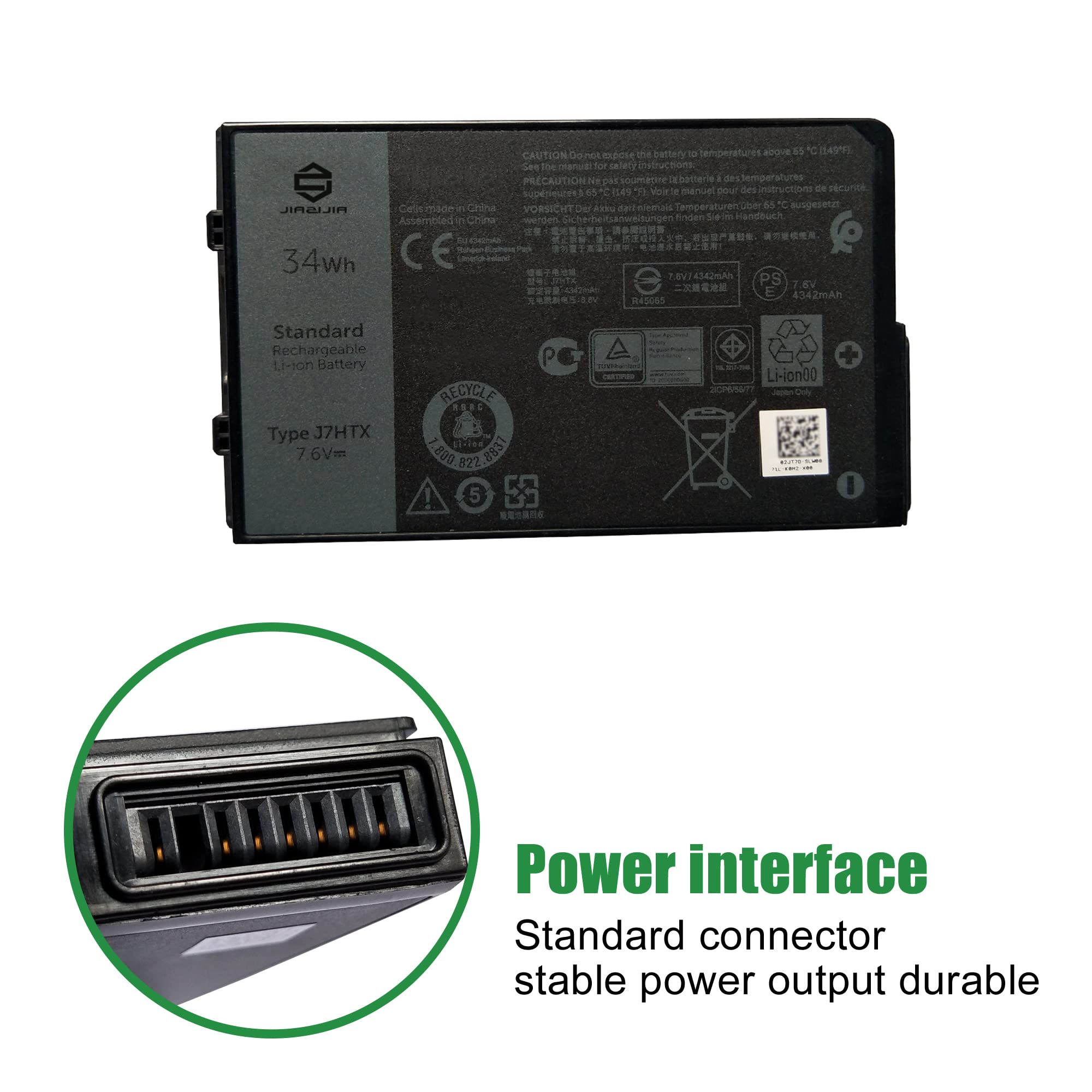 Jiazijia J7Htx 451 Bcdh Laptop Battery Replacement For Dell Latitude 7202 7212 7220 Rugged Extreme Tablet T03H T03H002 T03H T03H