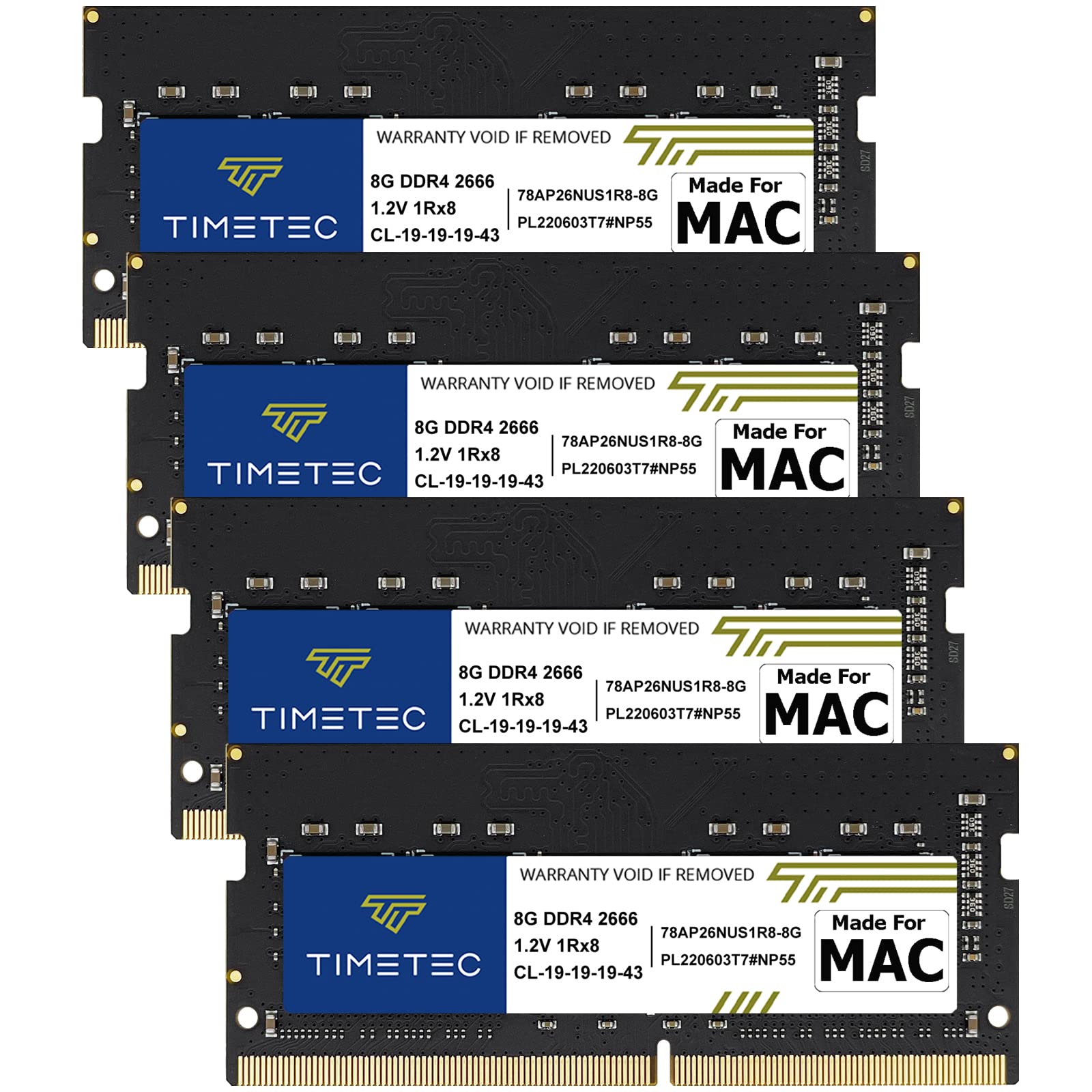 Timetec 32Gb Kit(4X8Gb) Compatible For Apple Ddr4 2666Mhz For Mid 2020 Imac (20,1/20,2) / Mid 2019 Imac (19,1) 27 Inch W/Retina