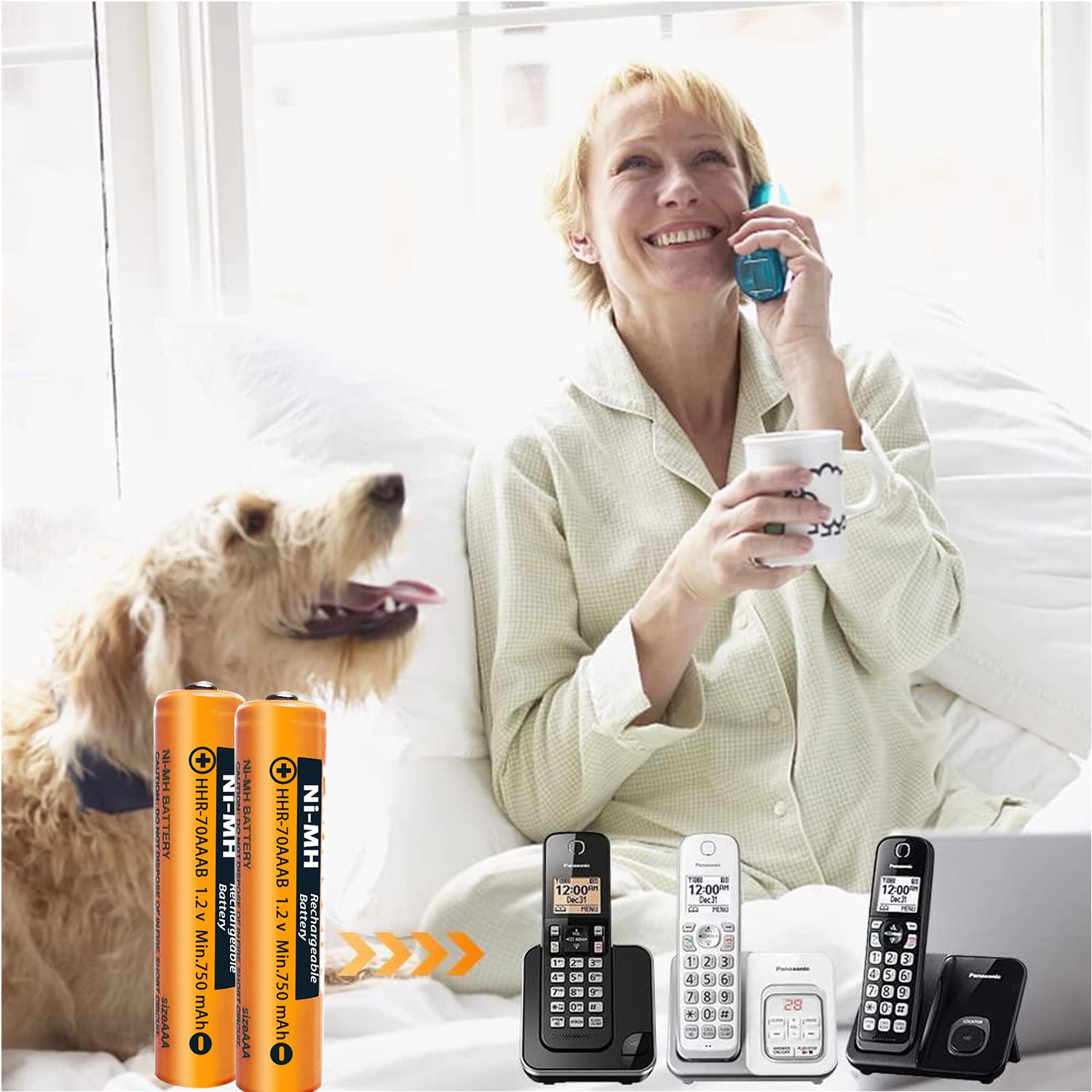 Zzwjbcyle 6 Pack Ni Mh Aaa Rechargeable Battery For 1.2V 750Mah Hhr 70Aaab Aaa Batteries For Panasonic Cordless Phones, Remote C