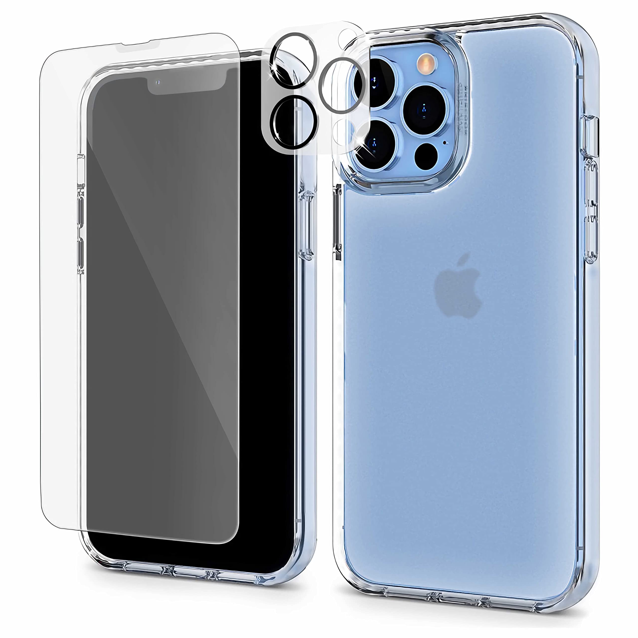 Oaxkco Iphone 13 Pro Max Case Silicone With Screen Protector, For Women Girl Cute Protective Phone Case With Camera Cover, Slim