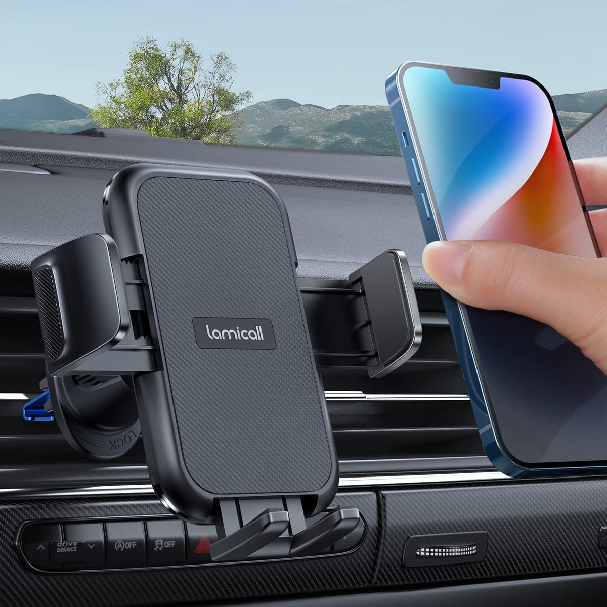 Lamicall 2025 Wider Clamp & Metal Hook Car Phone Holder Vent [Thick Cases Friendly] Phone Holders For Your Car Mount Automobile 