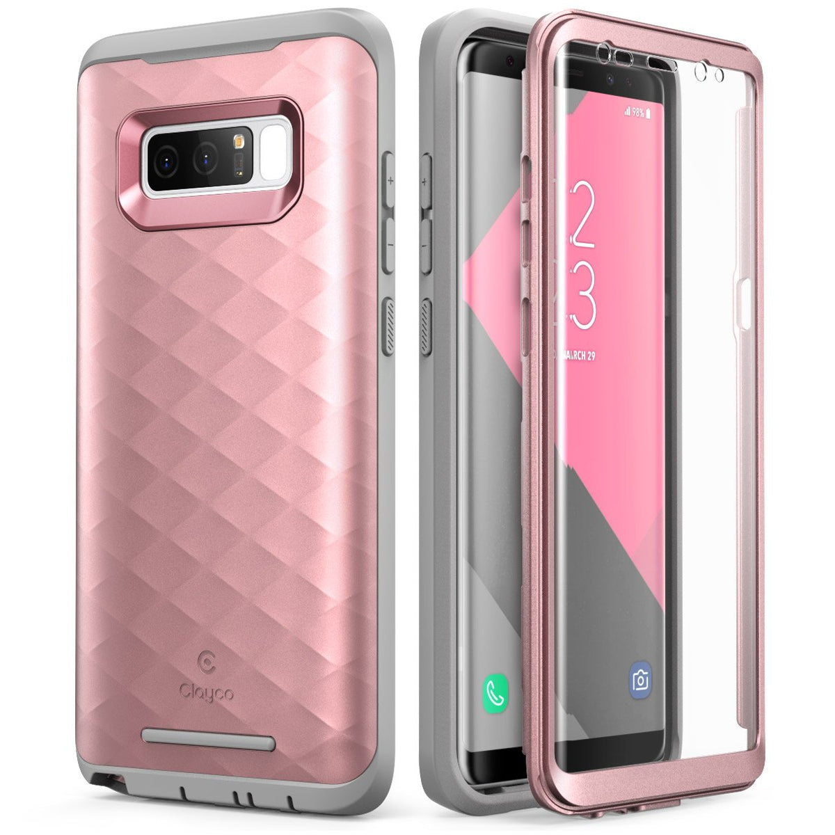 Clayco Galaxy Note 8 Case, [Hera Series] Full-Body Rugged Case With Built-In Screen Protector For Samsung Galaxy Note 8 (2017 Re