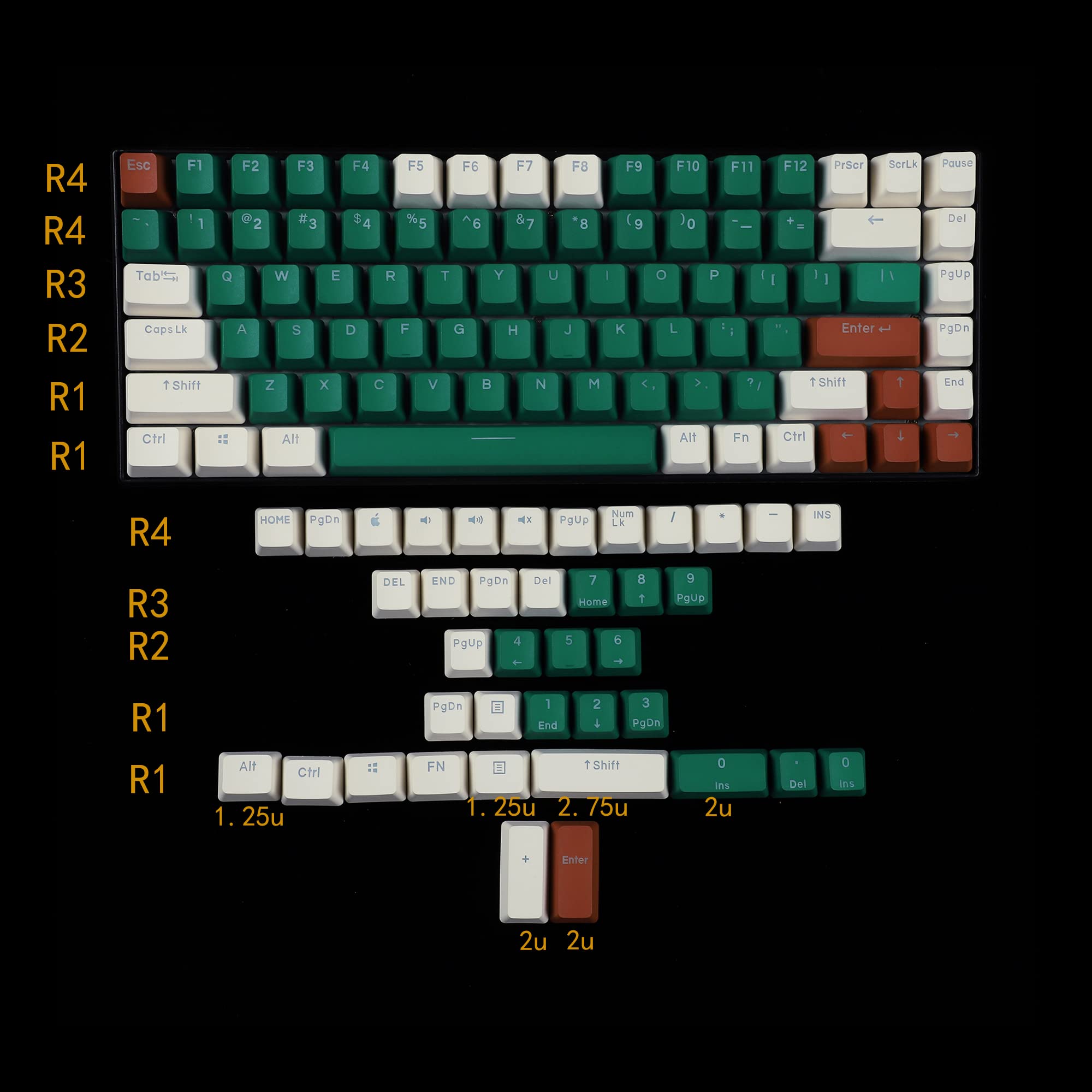 Ymdk Double Shot 108 Dyed Pbt Shine Through Oem Profile Keycap Rainbow Carbon Sunset Backlit Keycaps For Mx Switches Mechanical