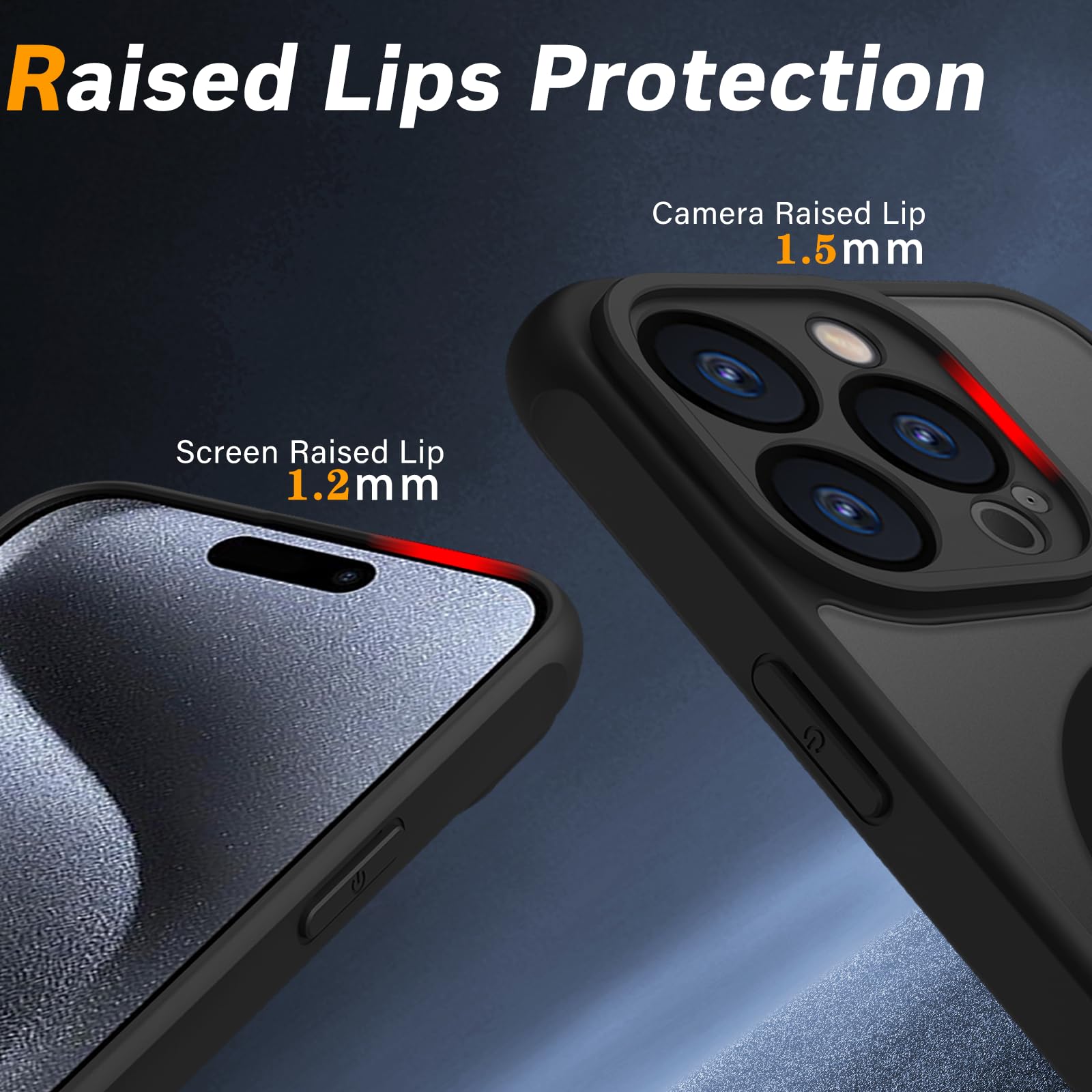 Pinlisheng Magnetic For Iphone 15 Pro Case,Compatible With Magsafe,Military Grade Drop Tested, Shockproof Matte Translucent Hard