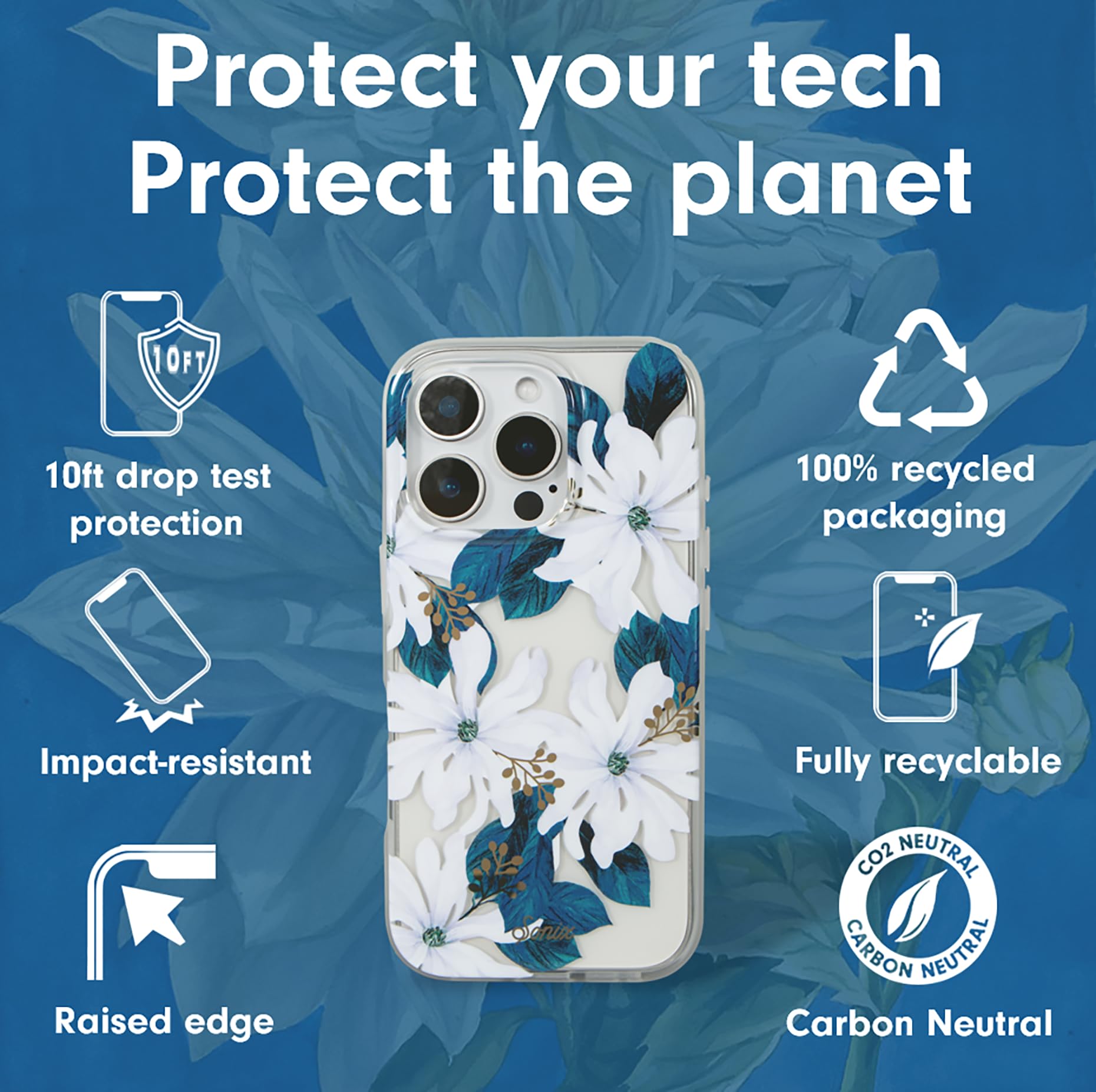 Sonix Case For Iphone 16 Pro Max | Compatible With Magsafe | 10Ft Drop Tested | Delilah Flower