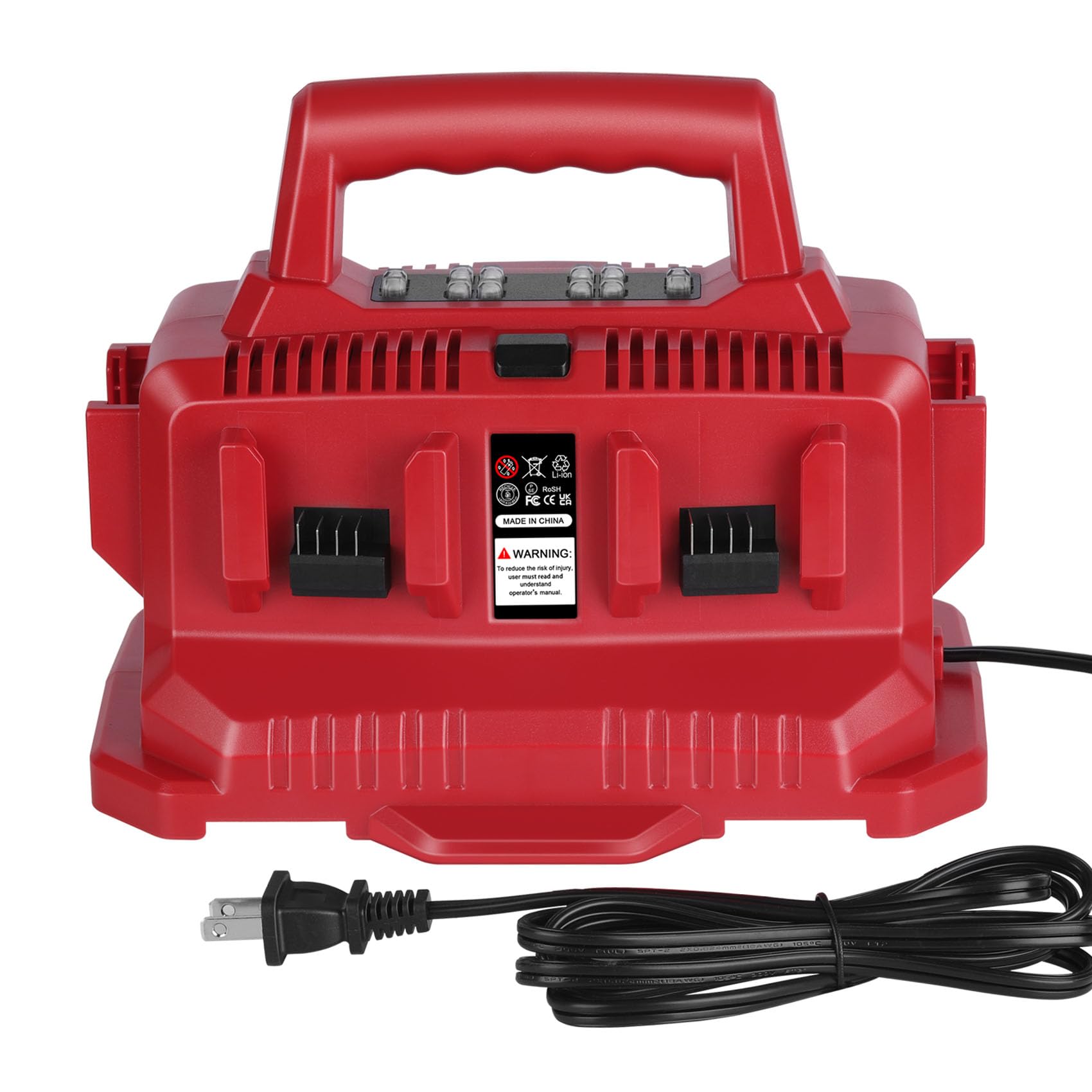 KUNLUN 6 Port Charger Replace for Milwaukee Charger Station 48-59-1806, Compatible for Milwaukee 18V M18 Battery, with LED Indic