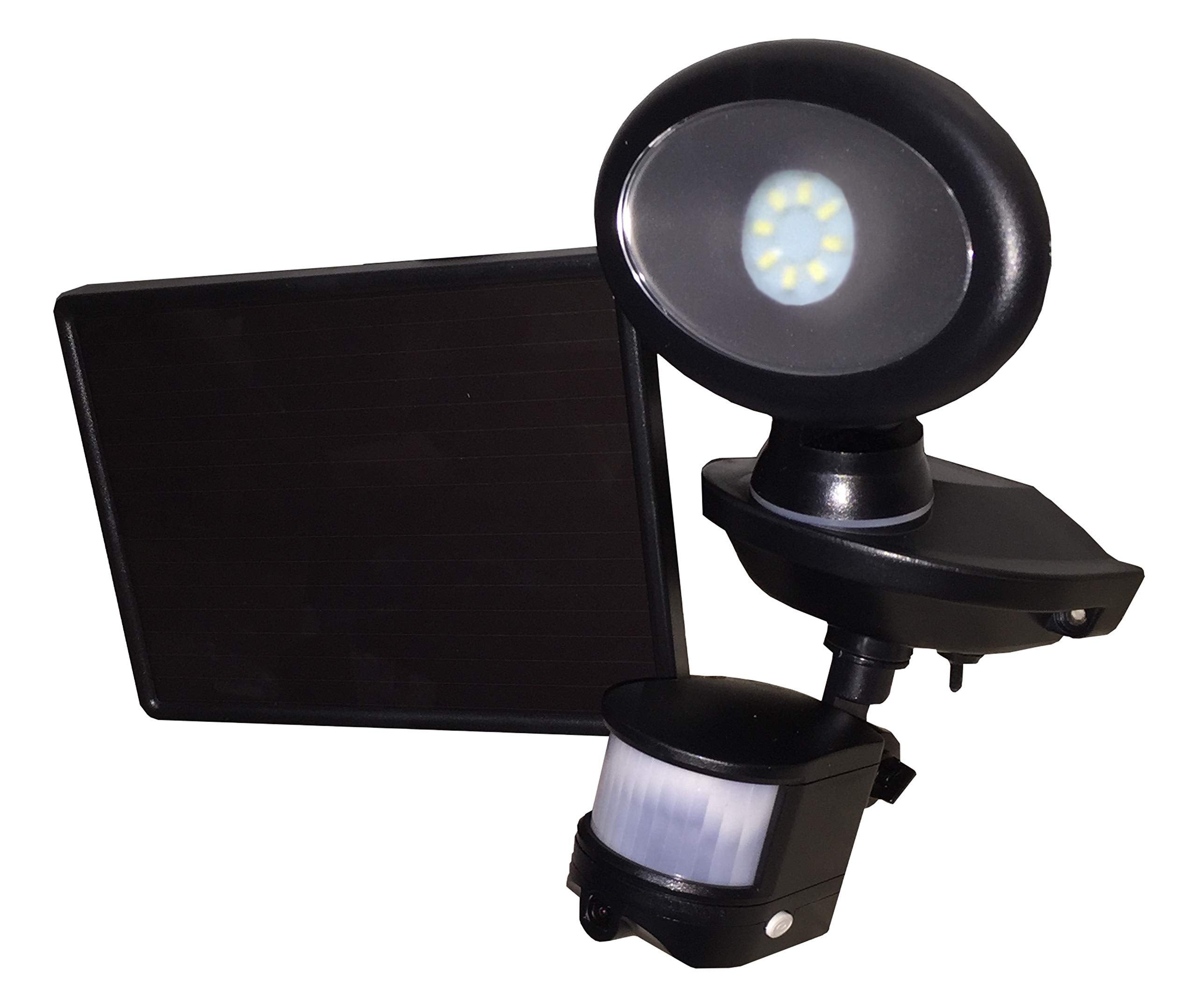 Maxsa 44643 Cam Bk Solar Security Video Camera And Spotlight Black