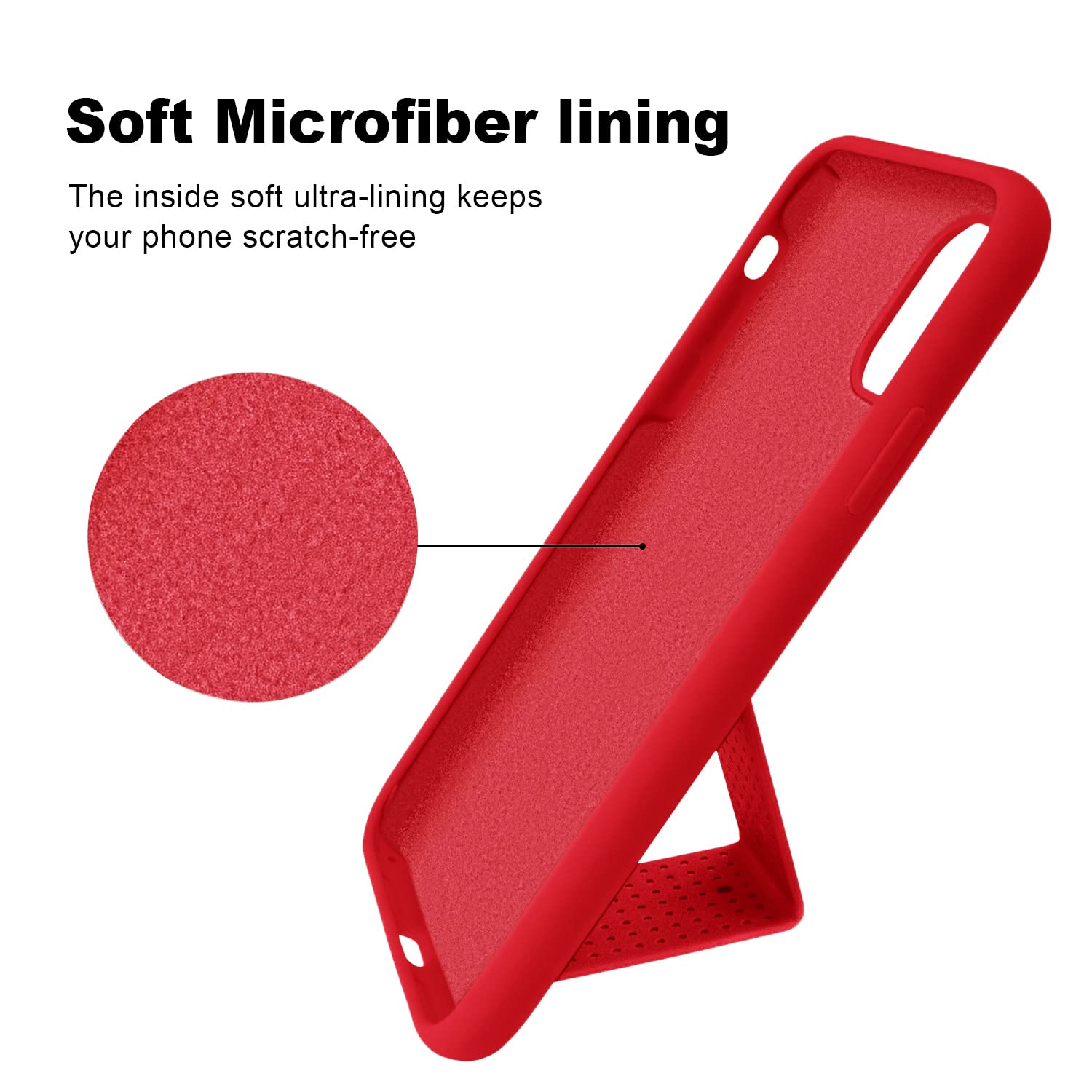 Laudtec Silicone Kickstand Case Compatible With Iphone 11 Case(6.1 In) Vertical And Horizontal Stand Hand Strap Metal Kickstand,