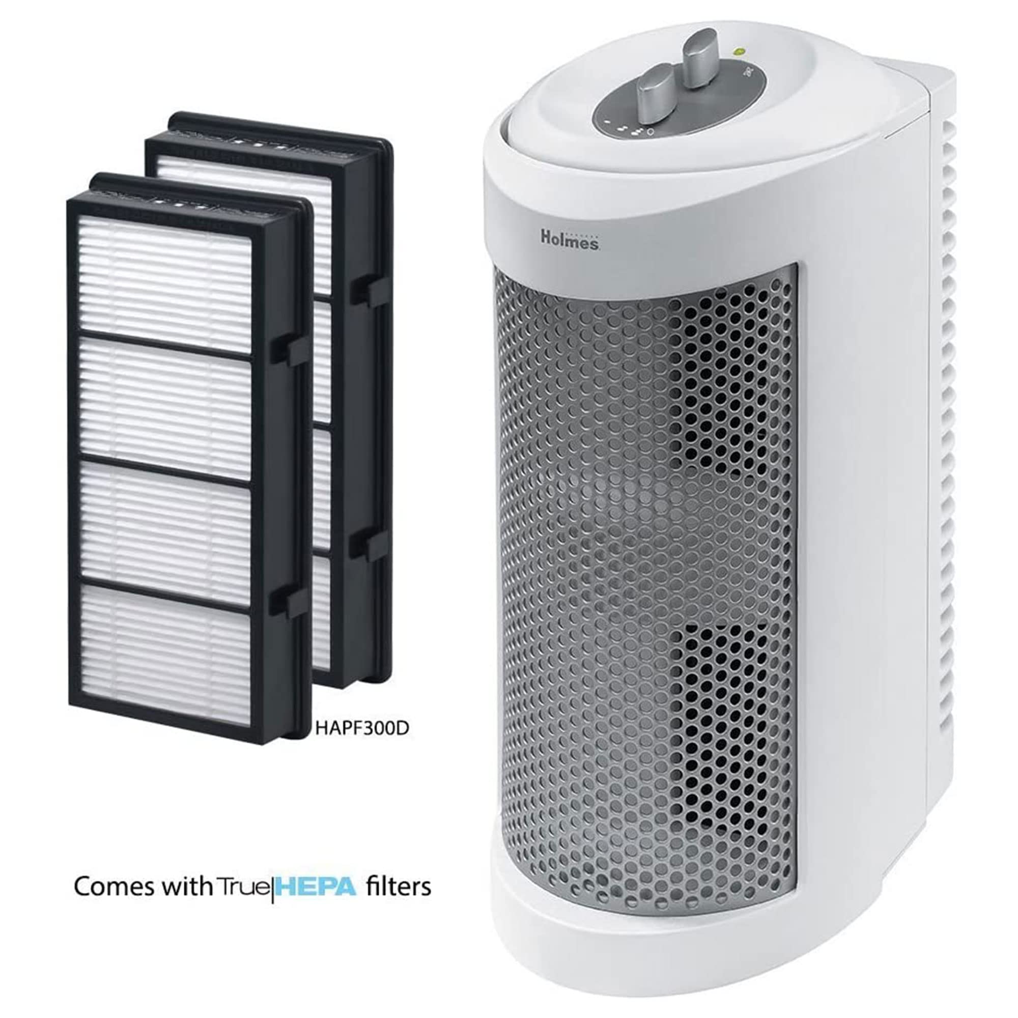 Holmes True Hepa Allergen Remover Mini Tower Air Purifier With Optional Ionizer | Small Space Air Purifier, White (Hap706 Nu 1)