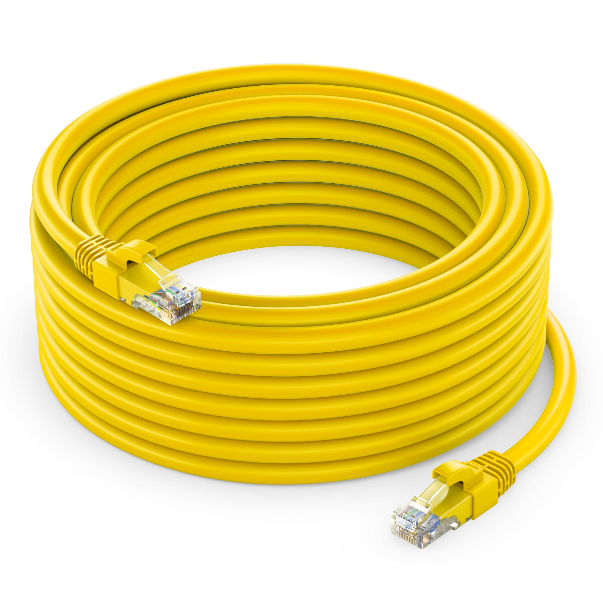 Maximm Cat 6 Ethernet Cable 30 Ft   High Speed Lan Cable, Internet Cable, Patch Cable, And Network Cable   Utp, 10Gbps, 550Mhz Ethernet Cord   Yellow