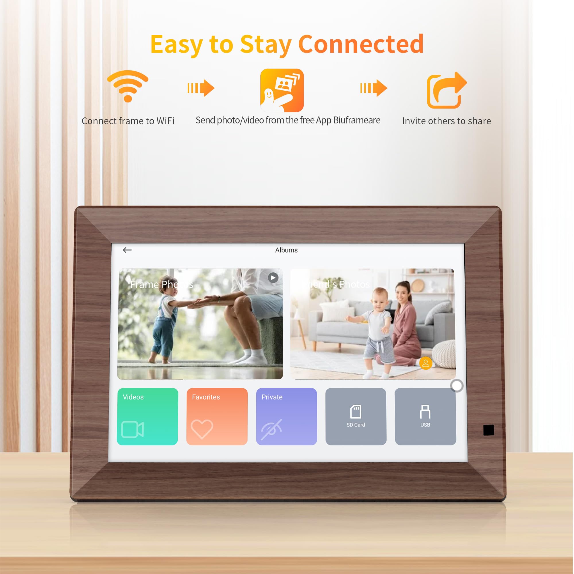 Haovm 10.1 Inch Smart Wifi Digital Picture Frame,1280X800 Hd Ips Touch Screen,64Gb Large Storage,2Gb Ram,Wifi Digital Photo Fram