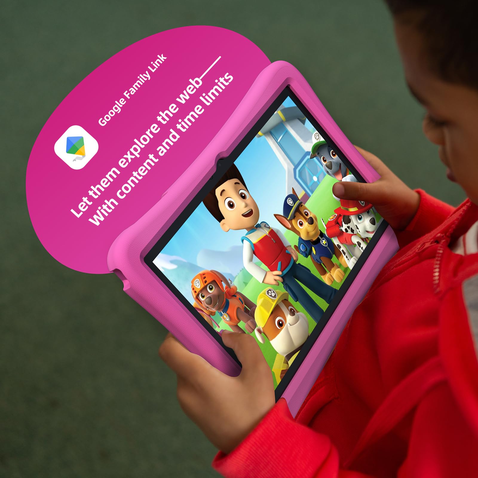 Plimpton 2025 Upgraded Kids Tablet, 10 Inch Android 14 Tablet For Kids With Case Included, Octa-Core, Google Kids Space, Parenta