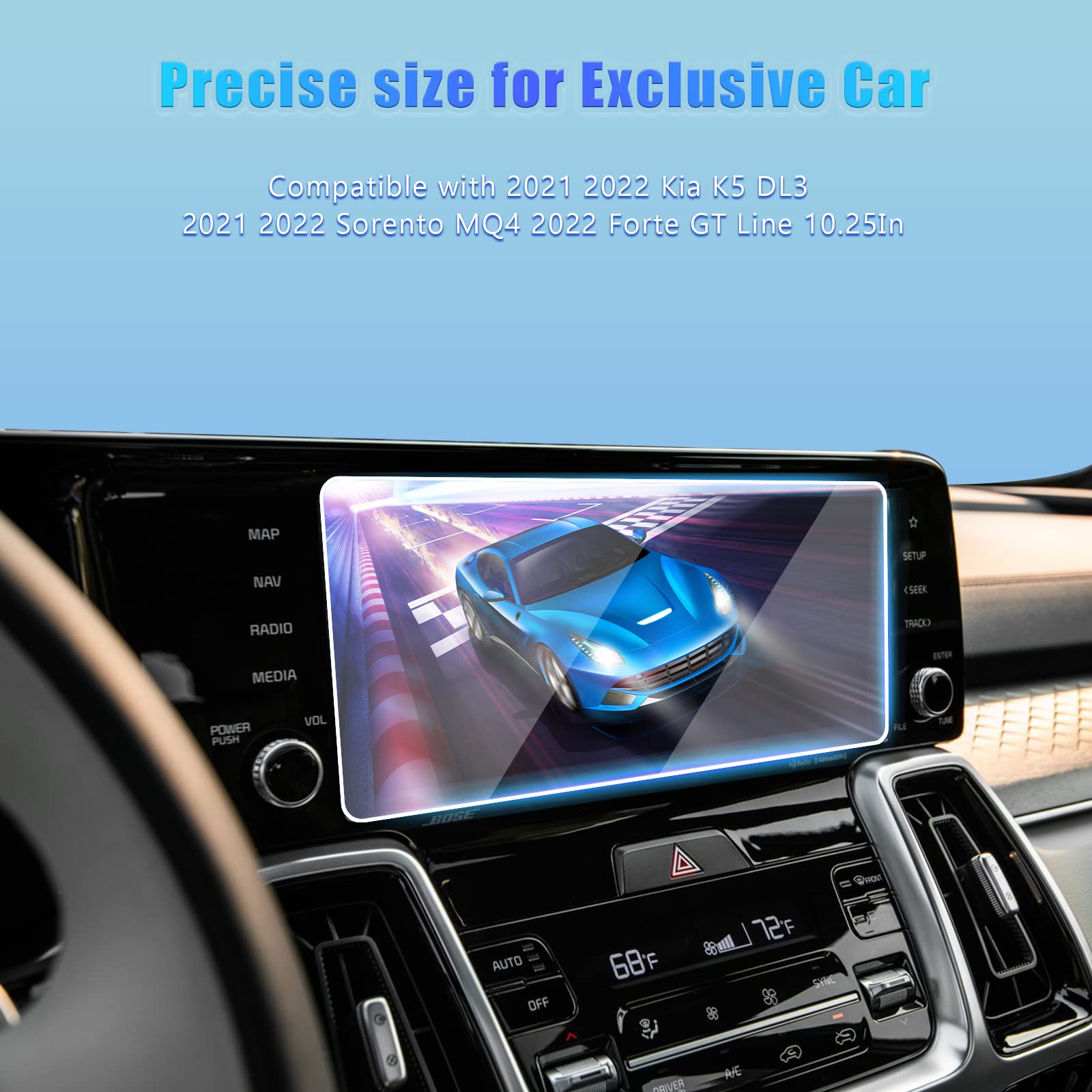 Gfjnfg For 2022 2024 Kia K5 /2021 2023 Kia Sorento Screen Protector 10.25 Inch 2022 2023 Screen Protector Kia K5 Sorento Accesso