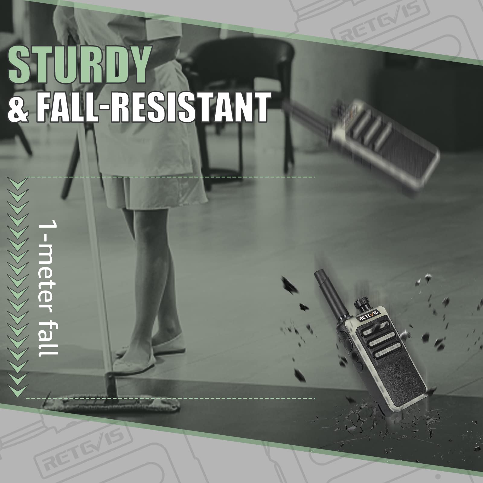 Retevis Rb66 Fast Charging Two Way Radio,2 Way Radios Walkie Talkies Long Range,Flashlight,Fluorescent Design,Usb C Charging,Frs Walkie Talkie For Campground Salon Event Planning(10 Pack)