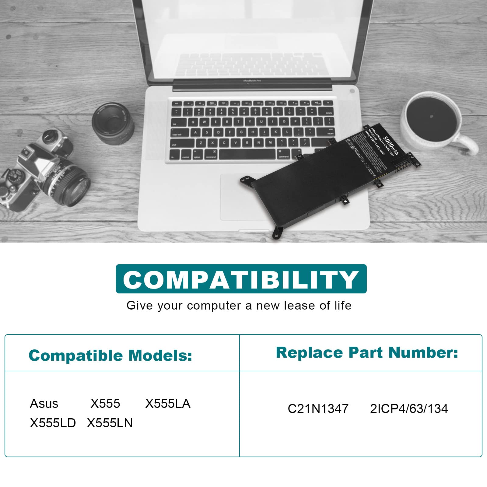 Fancy Buying C21N1347 Laptop Battery Replacement For Asus X555 X555L X555La X555Ld X555Ln A555L K555L Y583Ld W519Ld K555Ld K555L