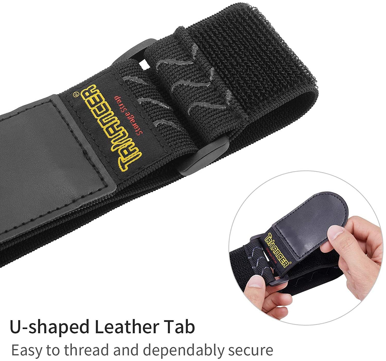 Trilancer Elastic Cinch Straps With Anti Slip Strips, 2' X 18'(4 Pack) Hook And Loop Storage Straps With Buckle, Bundling Straps For Extension Cords, Cables, Ropes, Hoses, Bike, Boat, Pant Garters