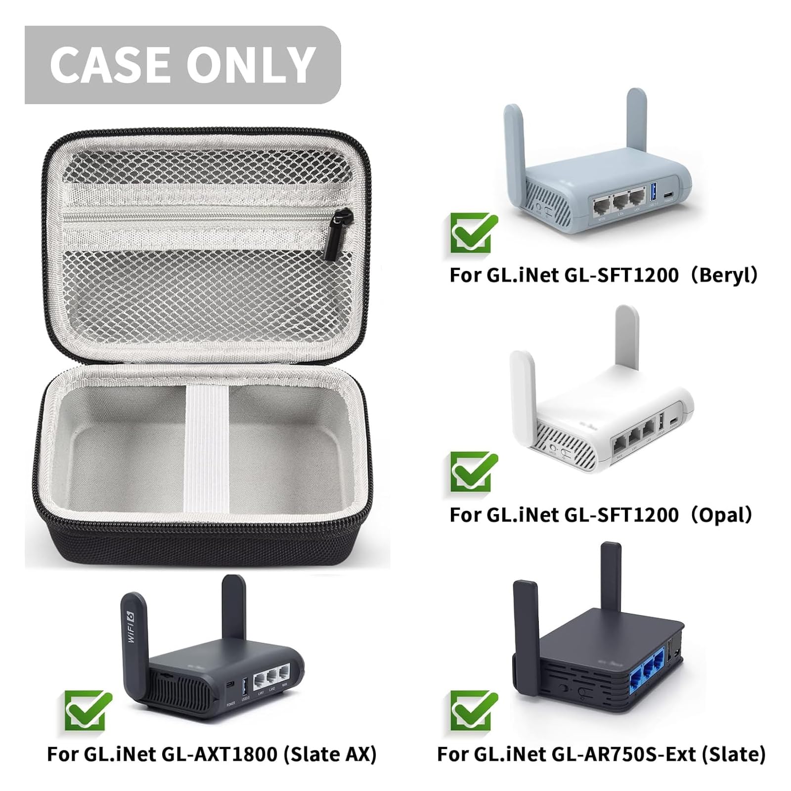 Case Compatible With Gl.Inet For Gl Sft1200/ For Gl Mt1300/ For Gl A1300/ For Gl Ar750S Ext Wireless Travel Router, Portable Wif