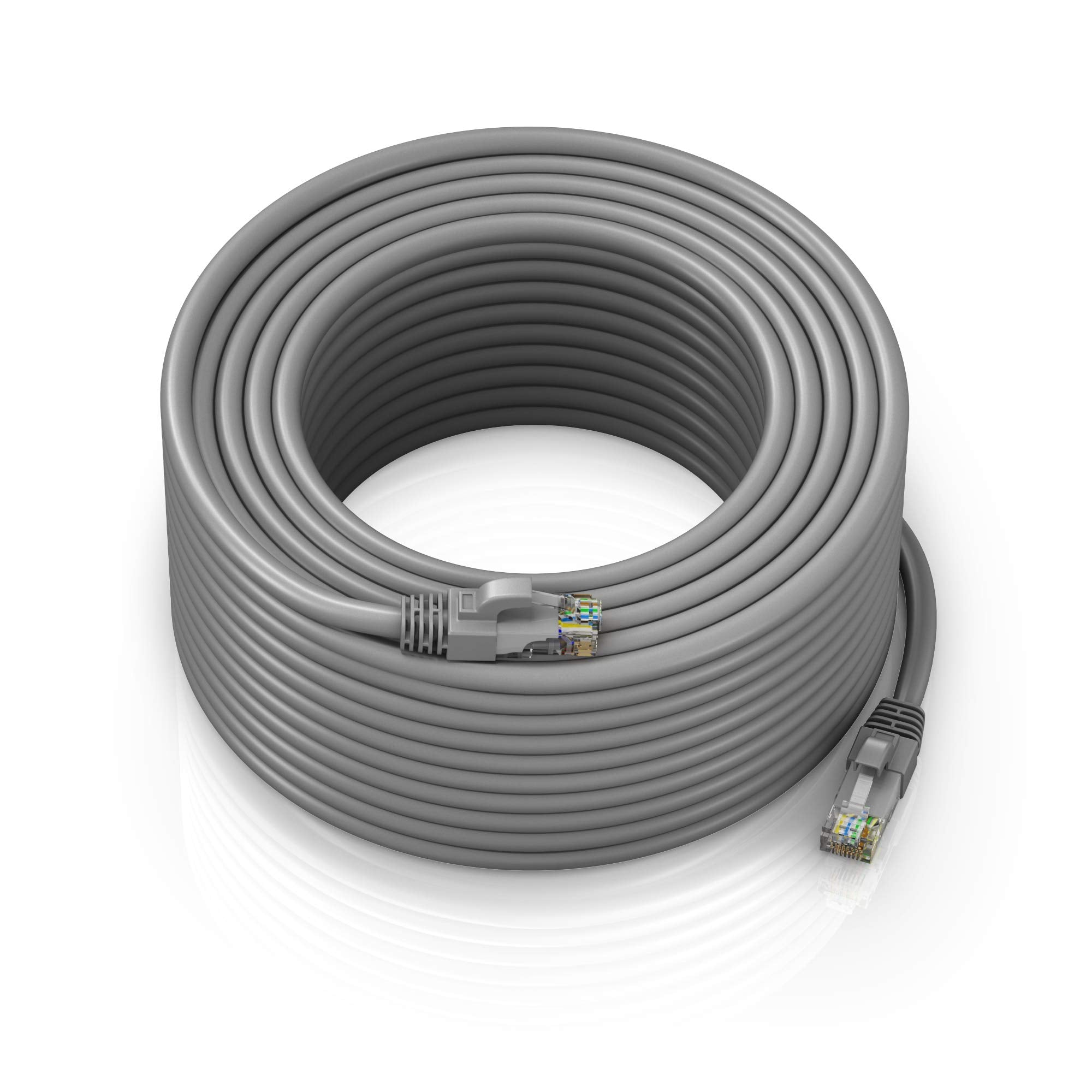 Maximm Ethernet Cable 300 Ft Cat6 High Speed Internet Network Lan Cable Cord, Outdoor Waterproof (Gray)