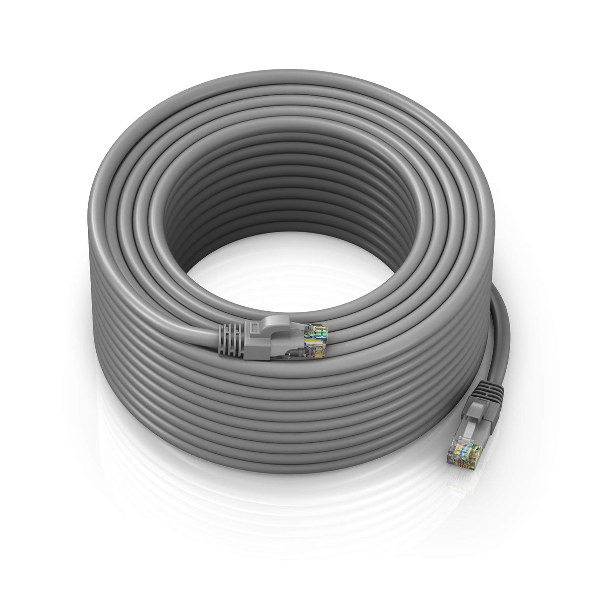 Maximm Ethernet Cable 300 Ft Cat6 High Speed Internet Network Lan Cable Cord, Outdoor Waterproof (Gray)