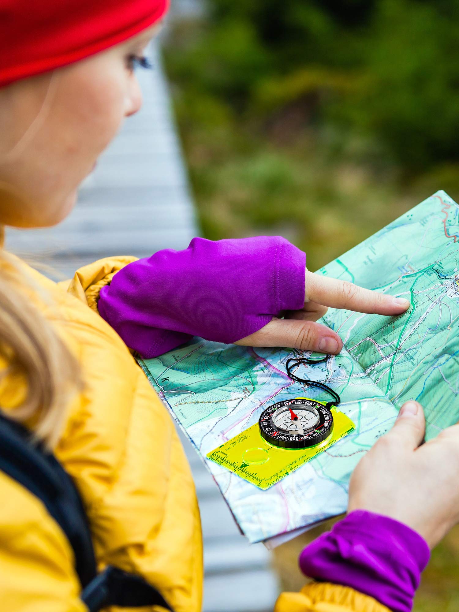 Gejoy 4 Pieces Hiking Compass Orienteering Compass Map Navigation Gear Wilderness Survival Gifts For Kids Outdoor Hunting Campin