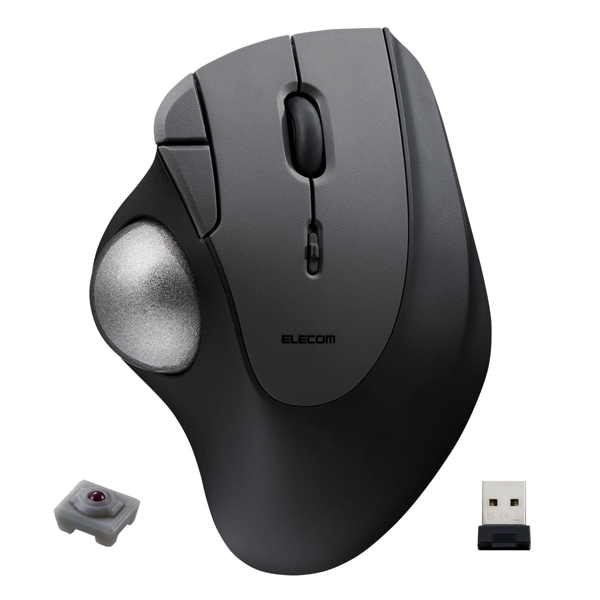 Elecom Ergonomic Comfort Design Trackball Ist Wireless 2.4Ghz Connection, Smooth Tracking With Ruby Ball Bearing, 36Mm Ball, Thumb Control, Compatible For Windows, Pc, And Mac Black (M It10Drbk)