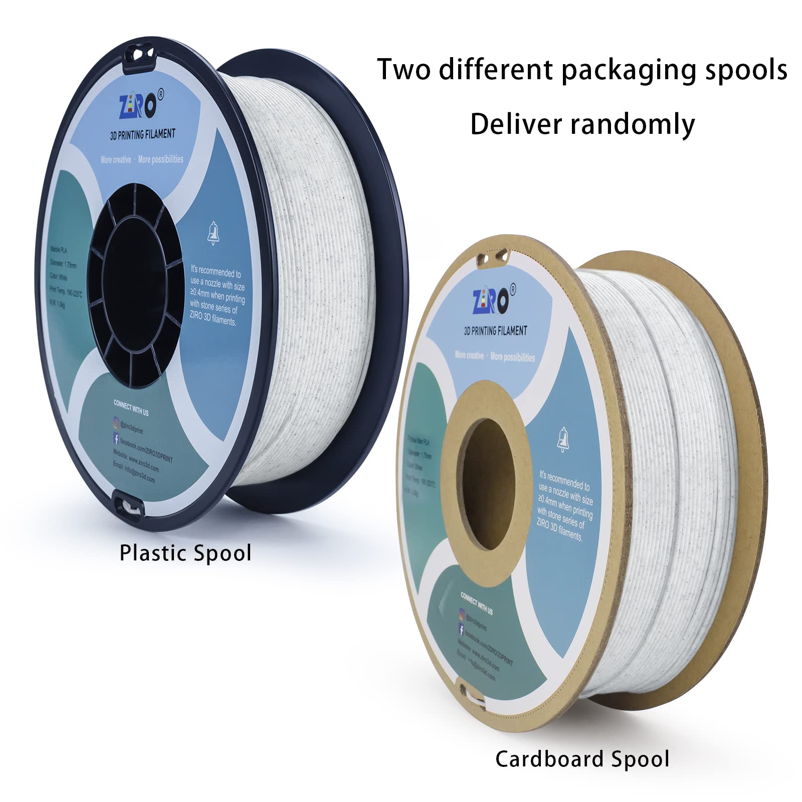 Ziro Pla Marble Filament 1.75Mm,3D Printer Filament Pla 1.75Mm Marble Color 1Kg(2.2Lbs),Marble