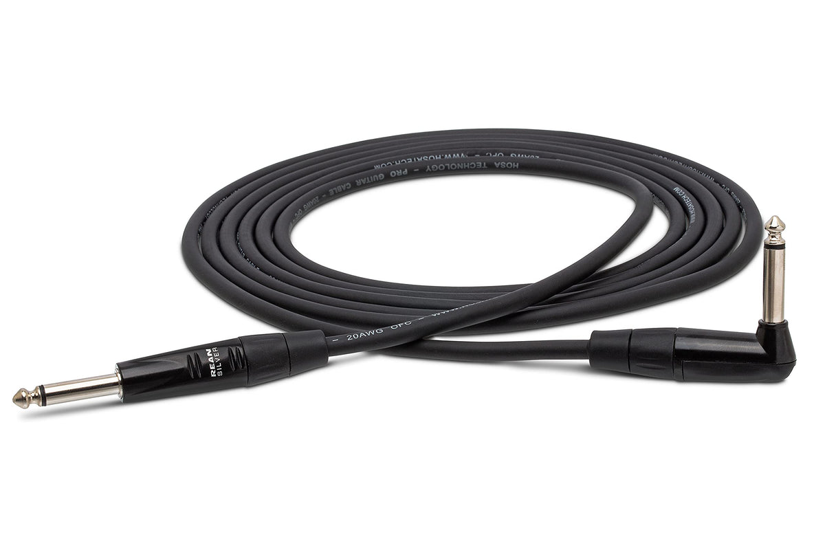 Hosa Hgtr 005R Rean Straight To Right Angle Pro Guitar Cable, 5 Feet