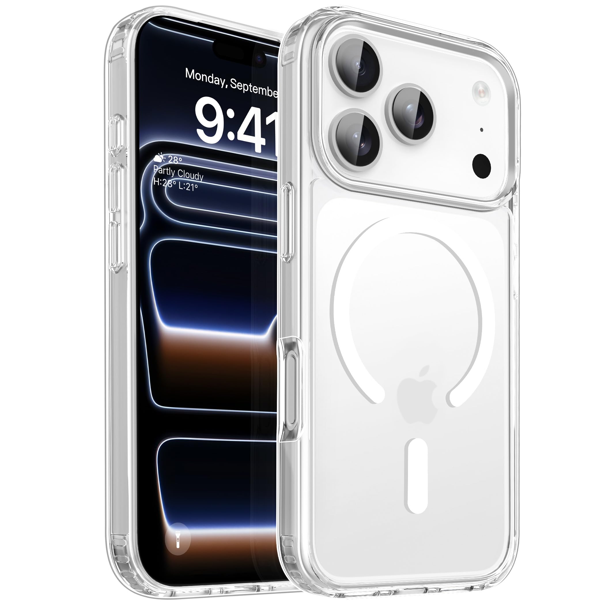 CACOE Magnetic Case for iPhone 17 Pro Max 6.9 inch-Compatible with MagSafe & Magnetic Car Phone Mount,Not Yellowing Anti-Scratch