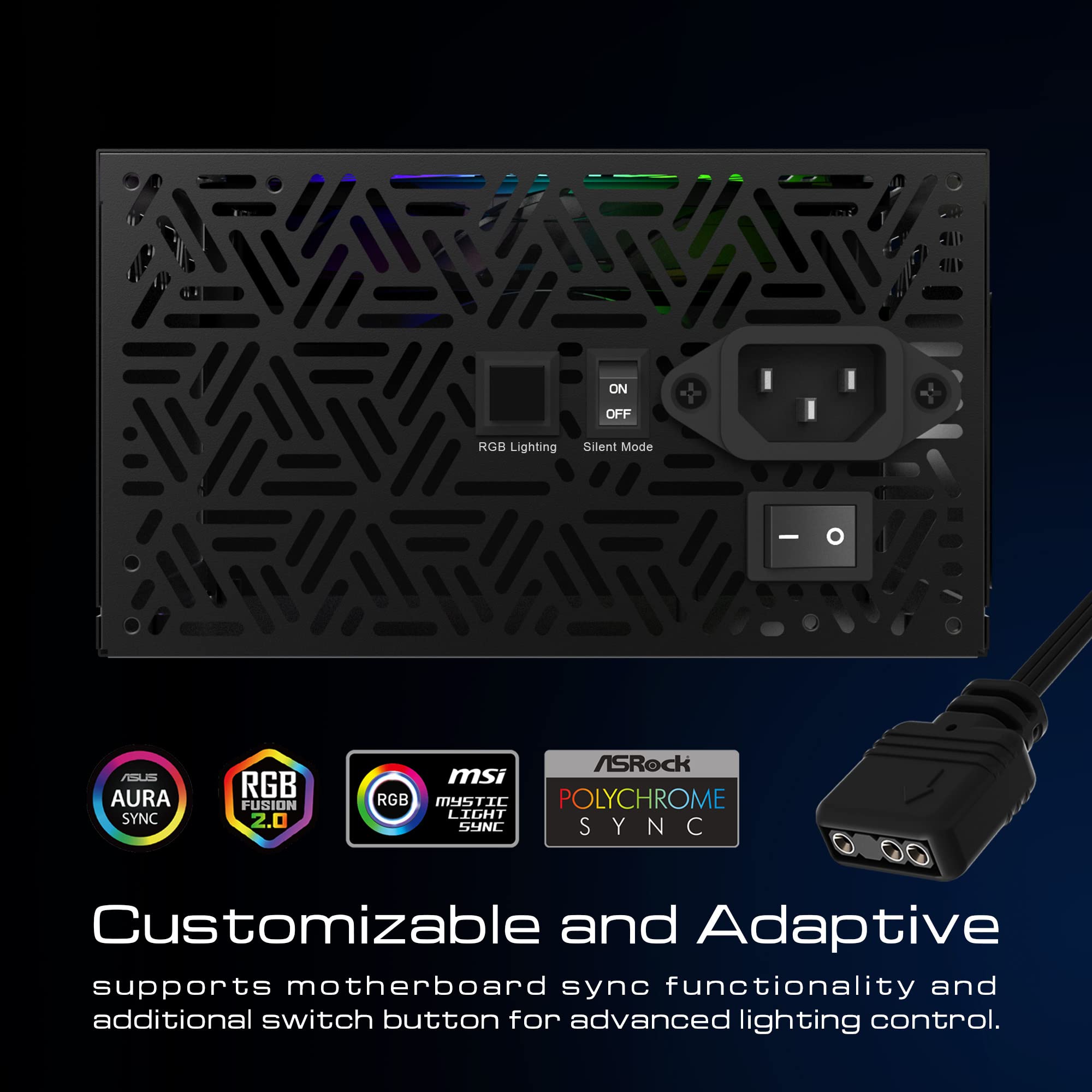 Gamdias Rgb Gaming Pc Power Supply 600W 80 Plus Bronze Certified 600 Watt Psu For Computers With Active Pfc, Kratos M1 600B