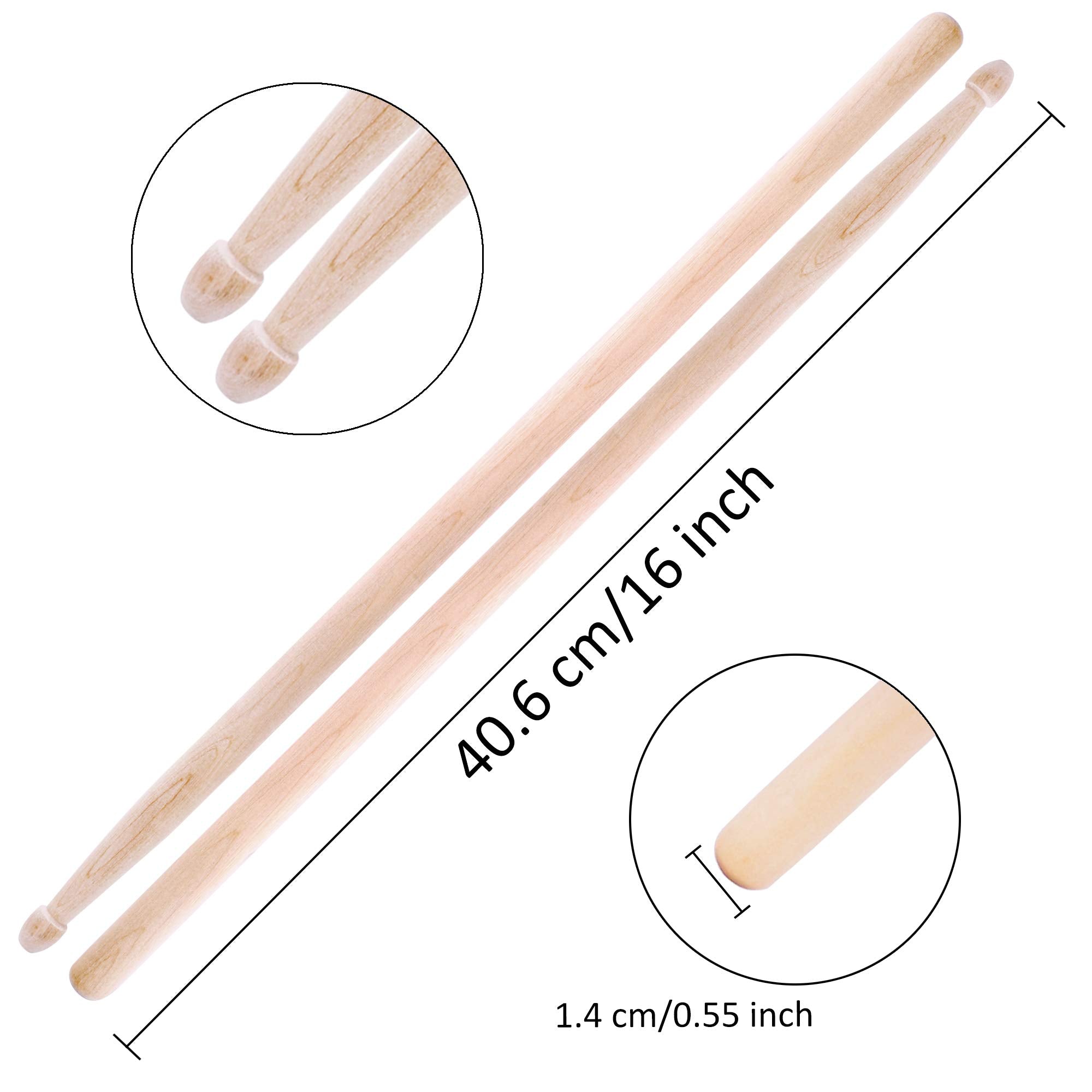 Augshy Drum Stick Set,3 Pairs 5A Hard Maple Wood Drum Sticks And 1 Pair Retractable Drum Wire Brushes With A Storage Bag Drum Ac