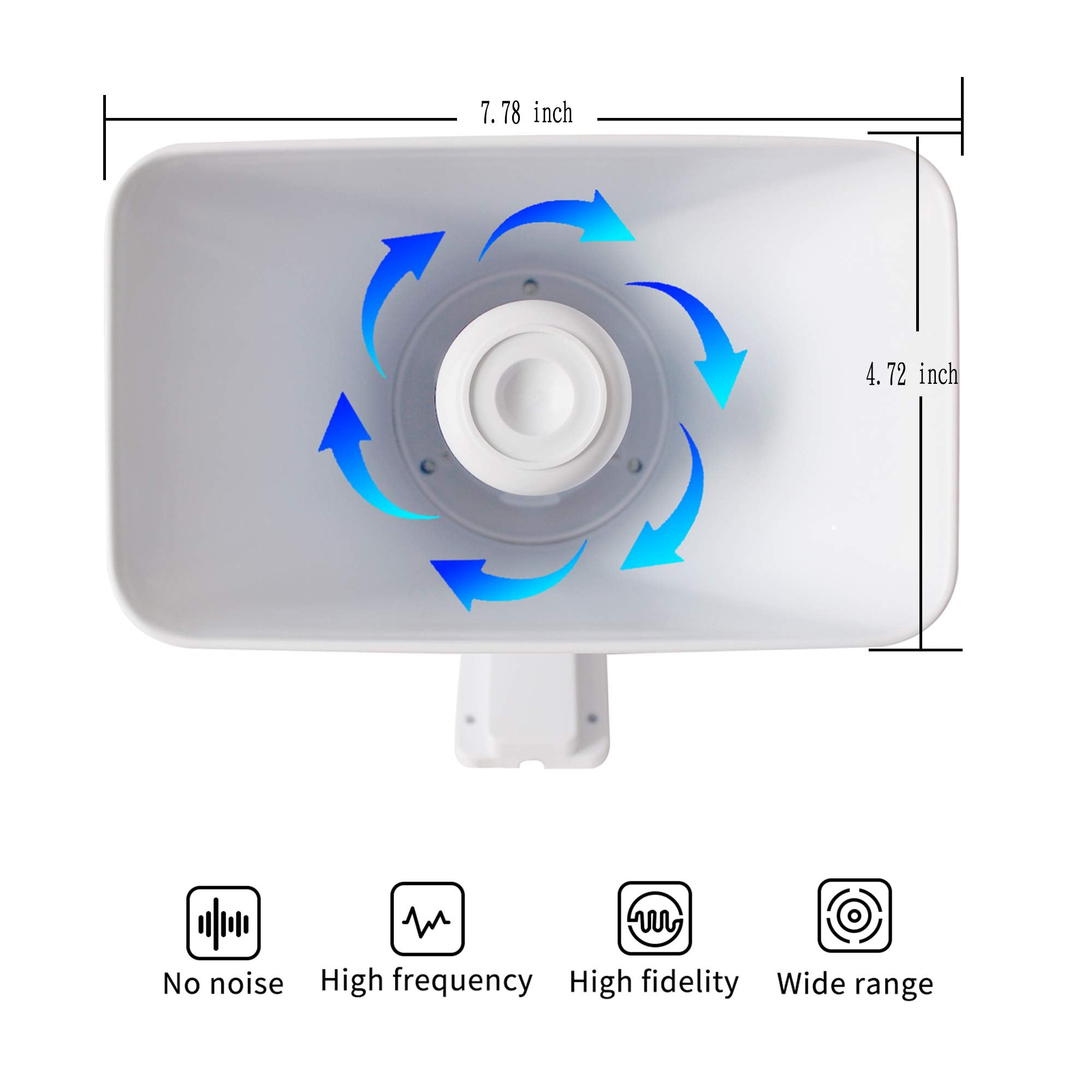 Kllsmdesign 30W Alarm Siren ,Dual Tone Outdoor Self Contained Electric Security Ring Siren With Bracket,6 12V Dc 1.1Ah 130Db 8 X 5.5 X 9 Inch For Car Home Doorbell Security Protection System,White
