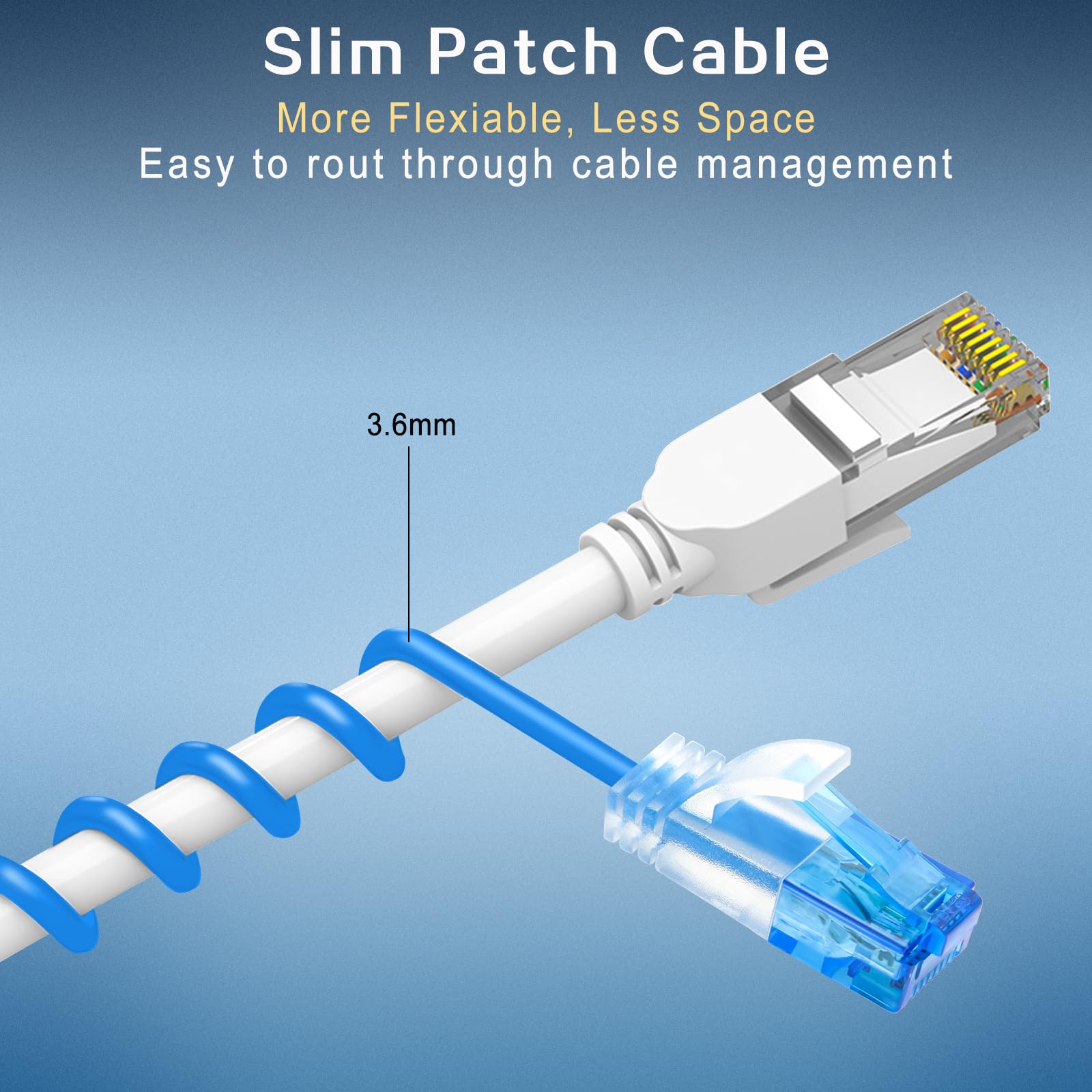 Rojita Cat6A Ethernet Patch Cable, Cat6A Patch Cable 28Awg 10Gbps For Data Centers, Network Patch Cables For Home And Enterprise