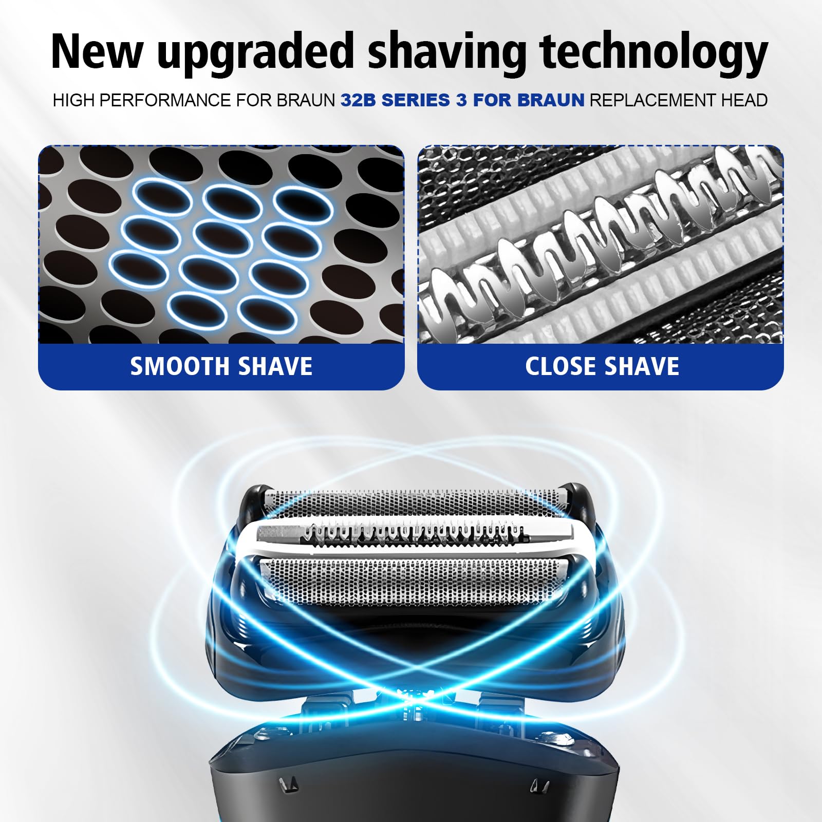 32B Series 3 Electric Shaver Replacement Head Accessories For Braun S3 Foil & Cutter Razor Heads, Applicable For Braun S3 3040S